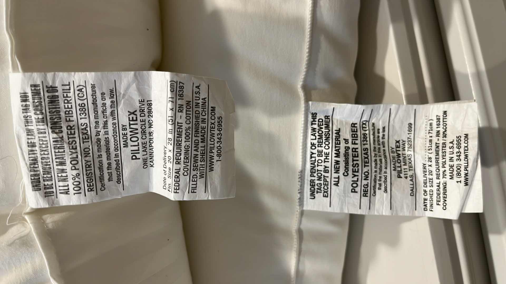 Photo 1 of PILLOWTEX PILLOWS (2) & MEMORY FOAM PILLOWS (2)