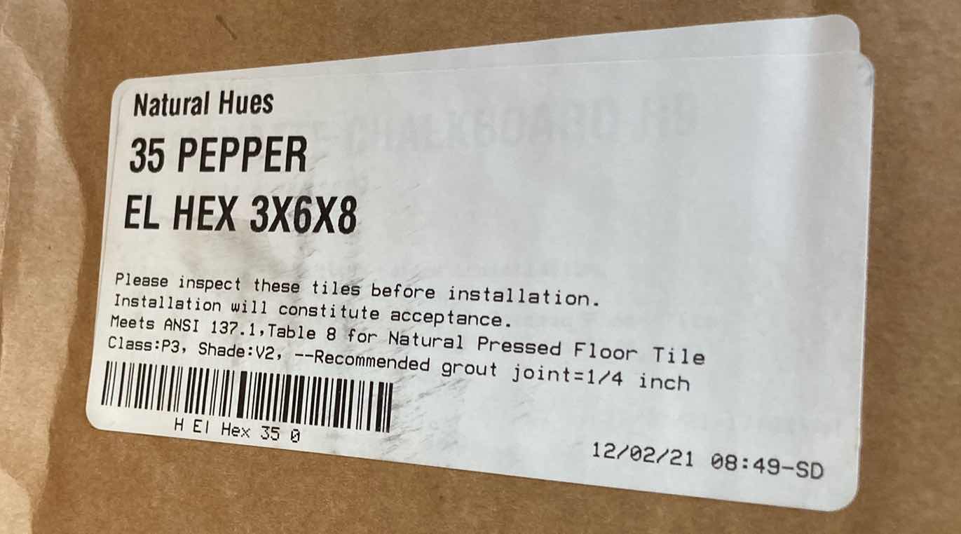 Photo 3 of DALTILE NATURAL HUES PEPPER FINISH CERAMIC TILE 3” X 6” X 8” (APPROX 48PC PER CASE/6CASES APPROX 288PCS TOTAL)