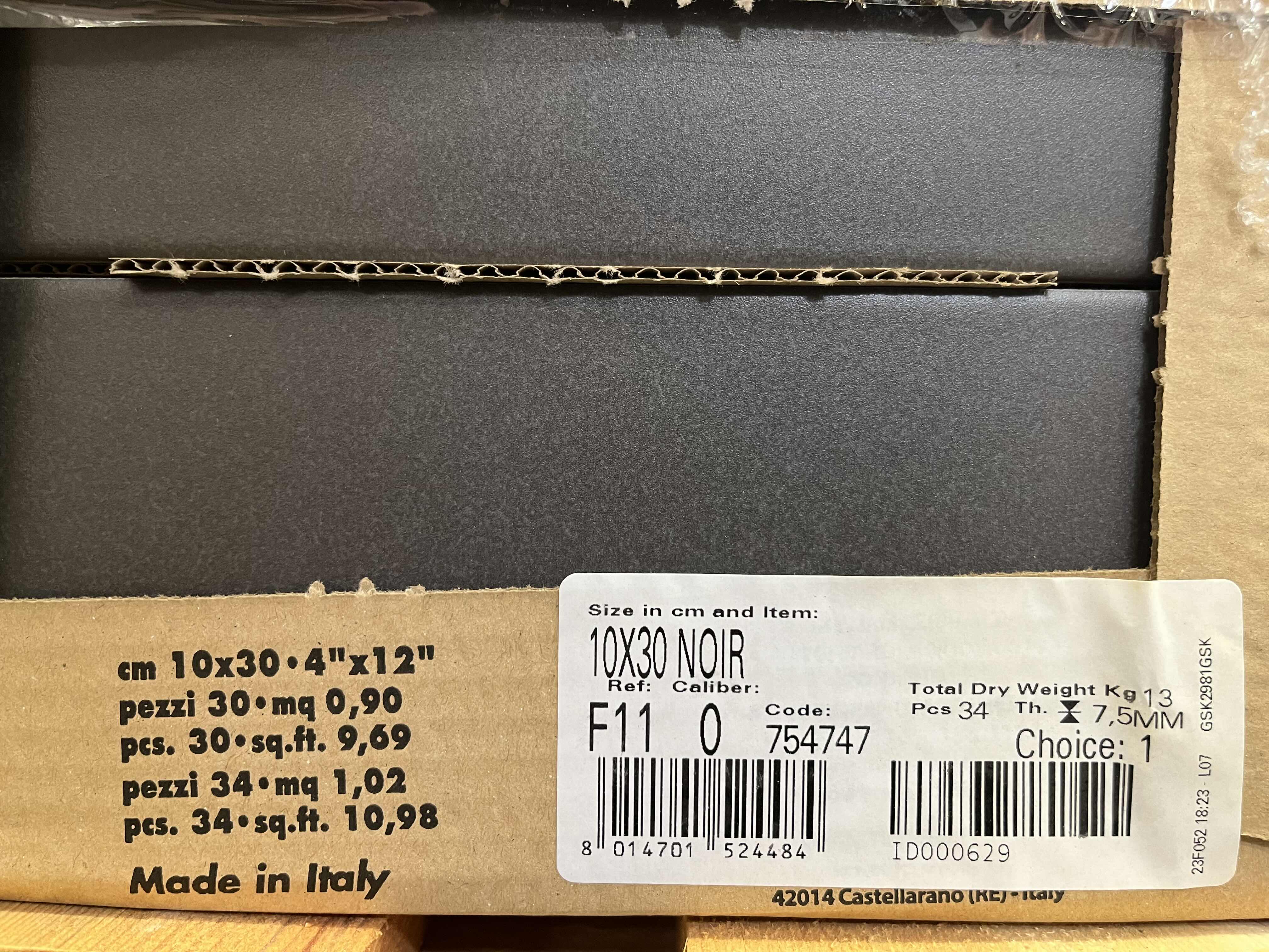 Photo 1 of IRIS NOIR FINISH CERAMIC WALL TILE 4” X 12” (10.98SQFT PER CASE/20CASES APPROX 212.184SQFT TOTAL)