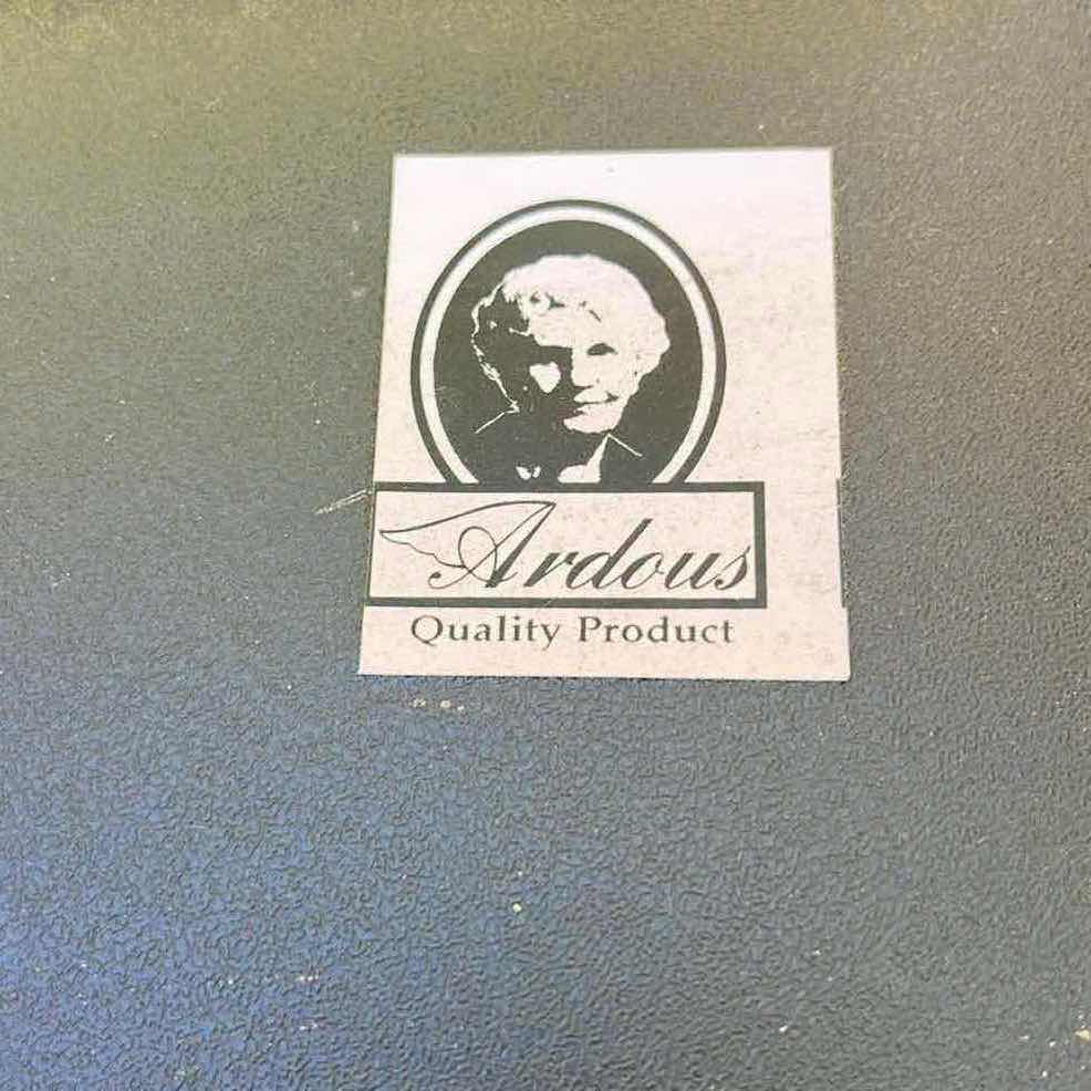 Photo 1 of BLACK PADDED METAL STACKABLE CHAIRS (2) 17.5” X 20” H37.5”