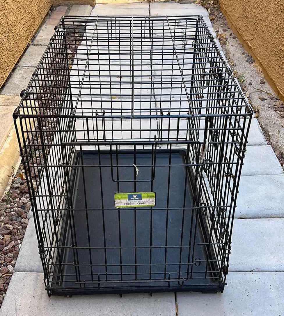 View 1 of TOP PAW BLACK METAL FOLDING SM PET DOG CAT KENNEL 30.5” X 19.5” H21.25”