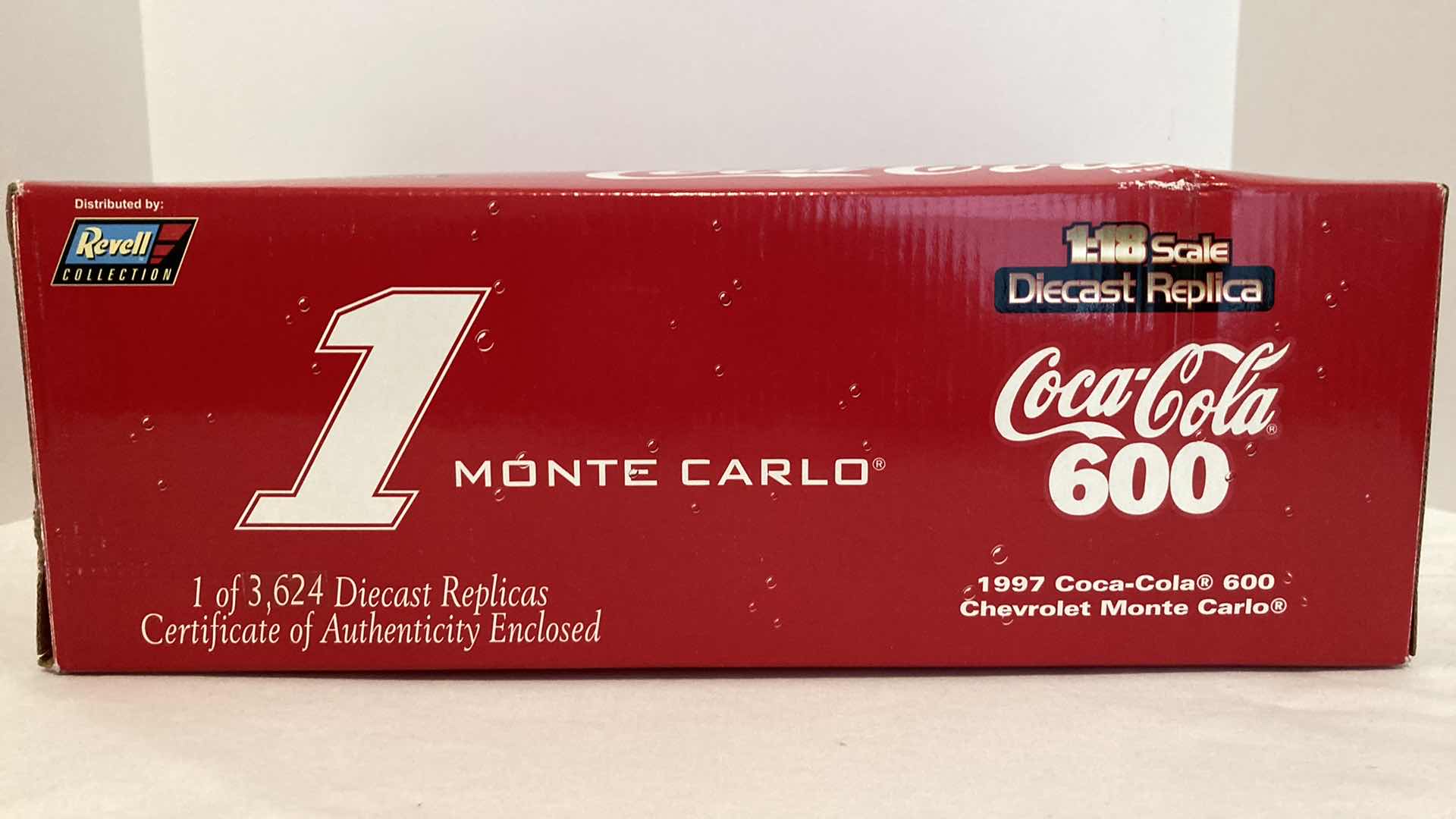 Photo 1 of COCA-COLA 600 MONTE CARLO 1997 DIE CAST REPLICA CAR REVELL COLLECTION W COA
