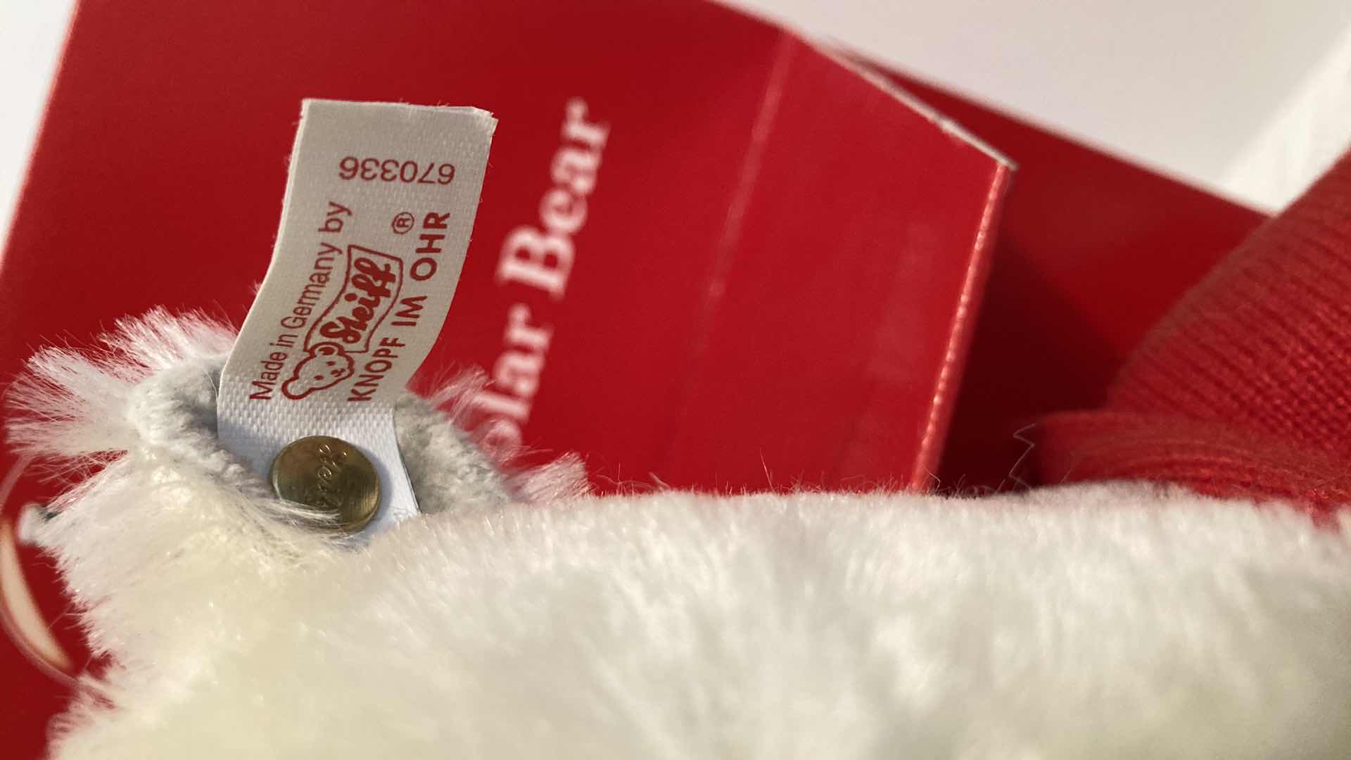 Photo 1 of COCA-COLA POLAR BEAR W STEIFF BUTTON NO.02109