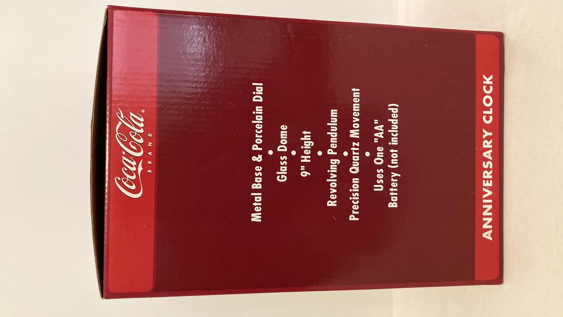 Photo 5 of COCA-COLA ANNIVERSARY GLASS DOME PORCELAIN DIAL CLOCK