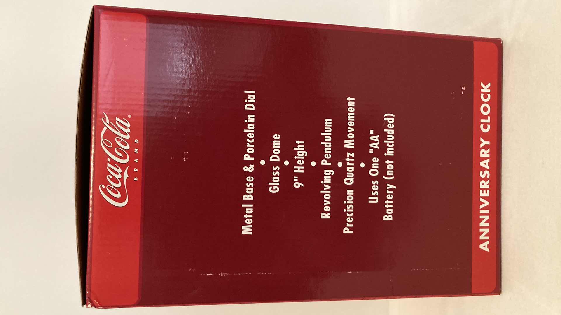 Photo 3 of COCA-COLA ANNIVERSARY GLASS DOME PORCELAIN DIAL CLOCK