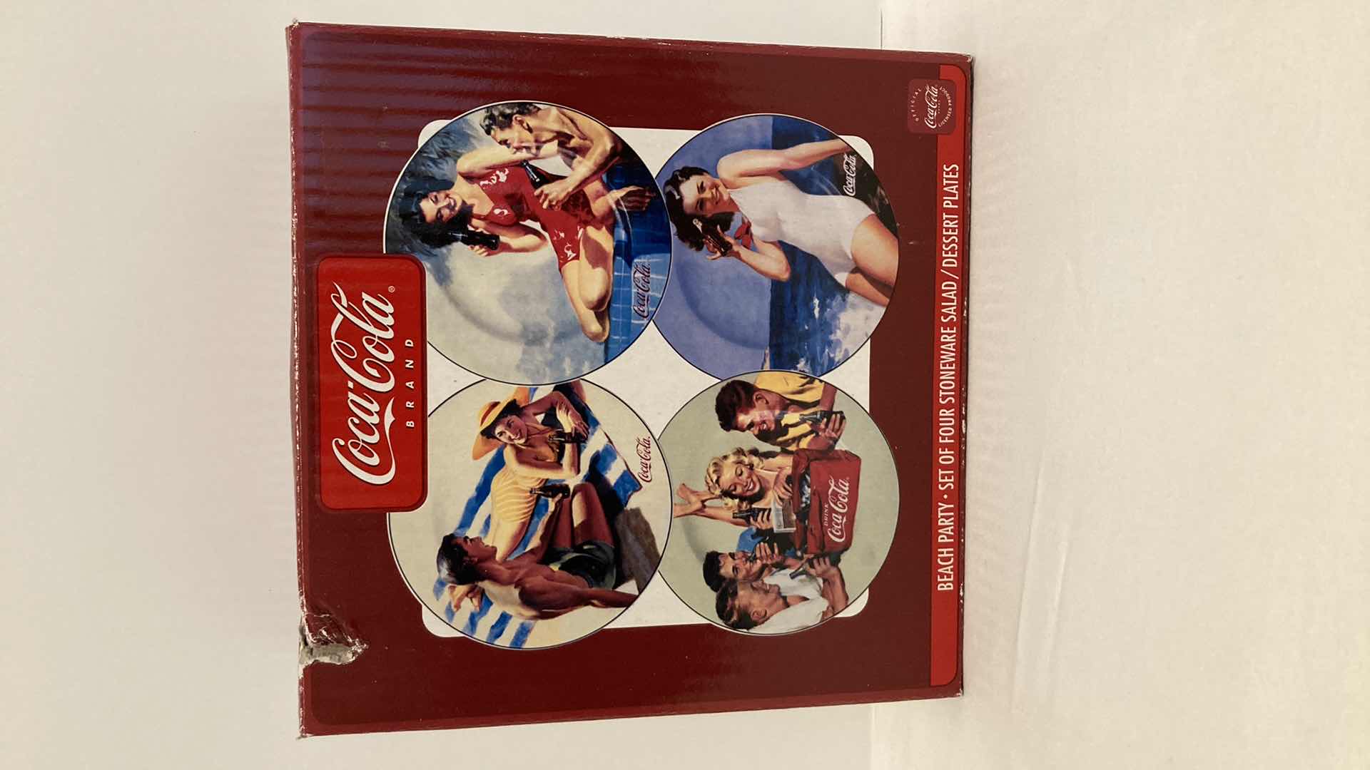 Photo 1 of COCA-COLA BEACH PARTY STONEWARE SALAD/DESSERT PLATES  STYLE H1081X2X4