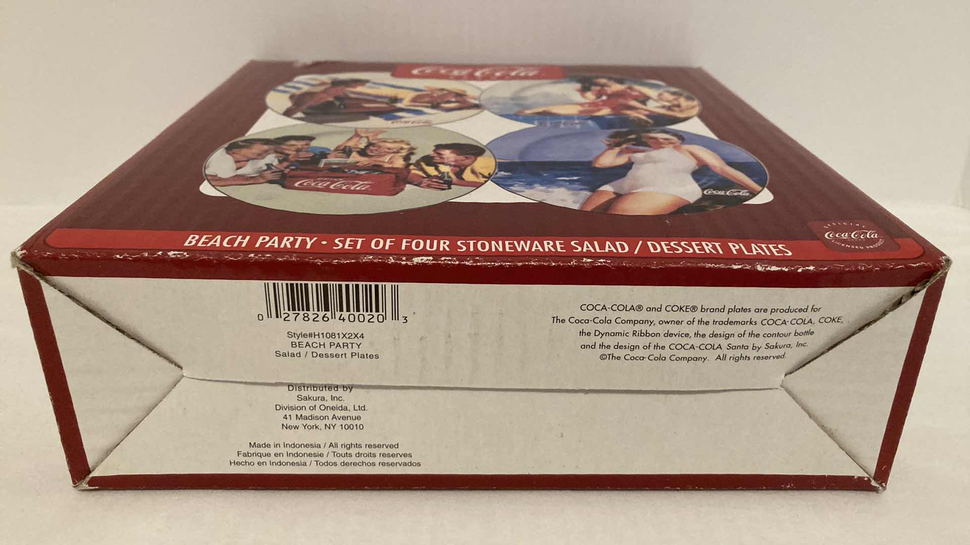 Photo 1 of COCA-COLA BEACH PARTY STONEWARE SALAD/DESSERT PLATES  STYLE H1081X2X4