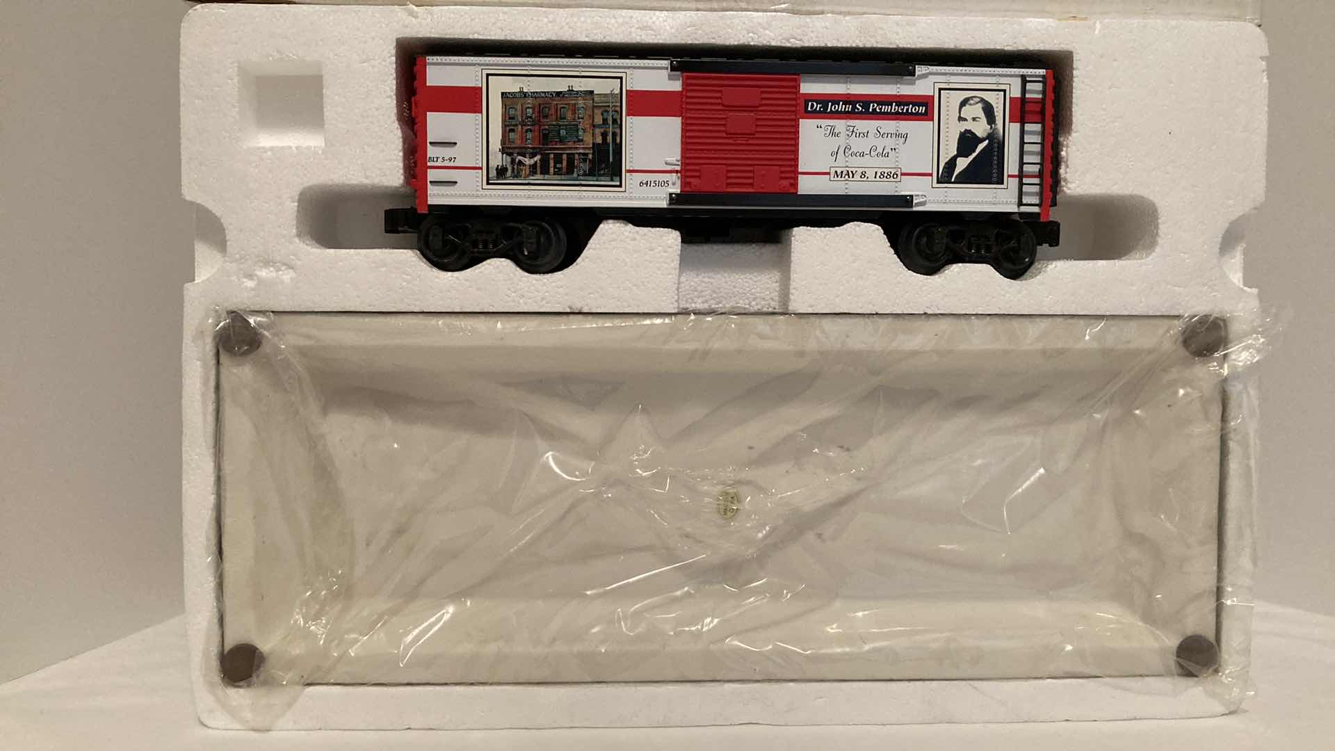 Photo 1 of COCA-COLA LIMITED EDITION K-LINE ELECTRIC TRAINS DR. JOHN S PEMBERTON 1ST SERVING OF COCA-COLA W COA & DISPLAY BASE