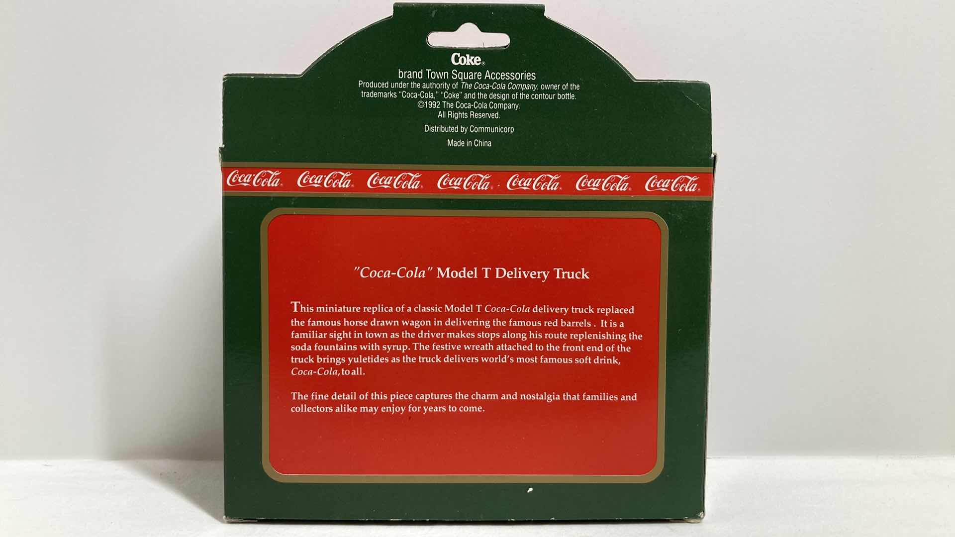 Photo 1 of COCA-COLA TOWN SQUARE COLLECTION MODEL T TRUCK W RED BARRELS