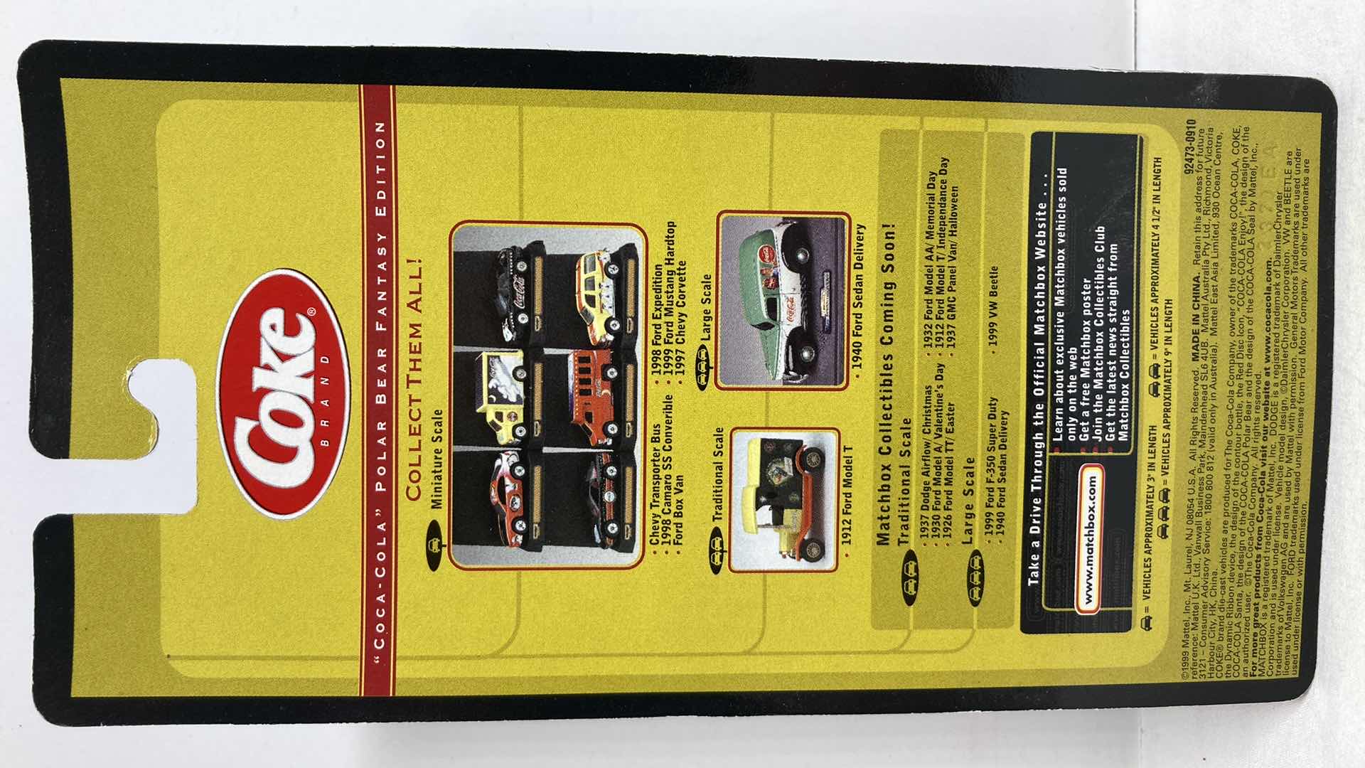 Photo 1 of MATCHBOX COLLECTIBLES COCA-COLA 1999 FORD MUSTANG HARDTOP CAR