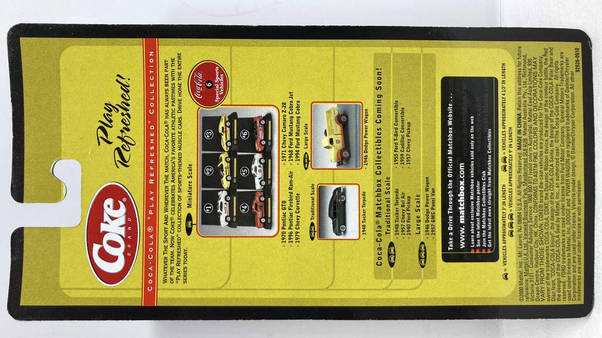 Photo 3 of MATCHBOX COLLECTIBLES COCA-COLA 1994 FORD MUSTANG COBRA CAR