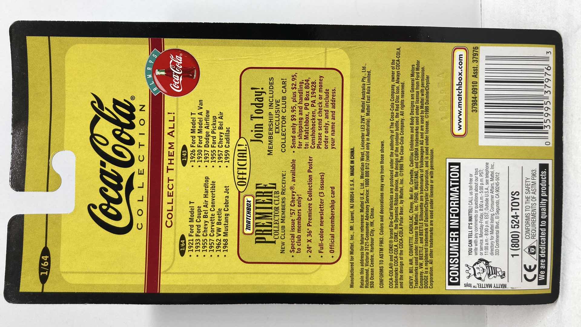 Photo 1 of MATCHBOX COLLECTIBLES COCA-COLA 1933 FORD COUPE CAR
