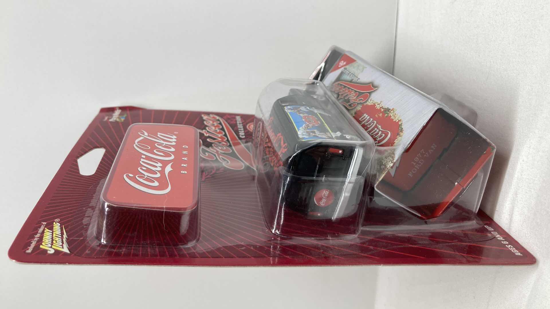Photo 2 of JOHNNY LIGHTNING COCA-COLA FESTOON COLLECTION 1977 FORD VAN W TIN BOX