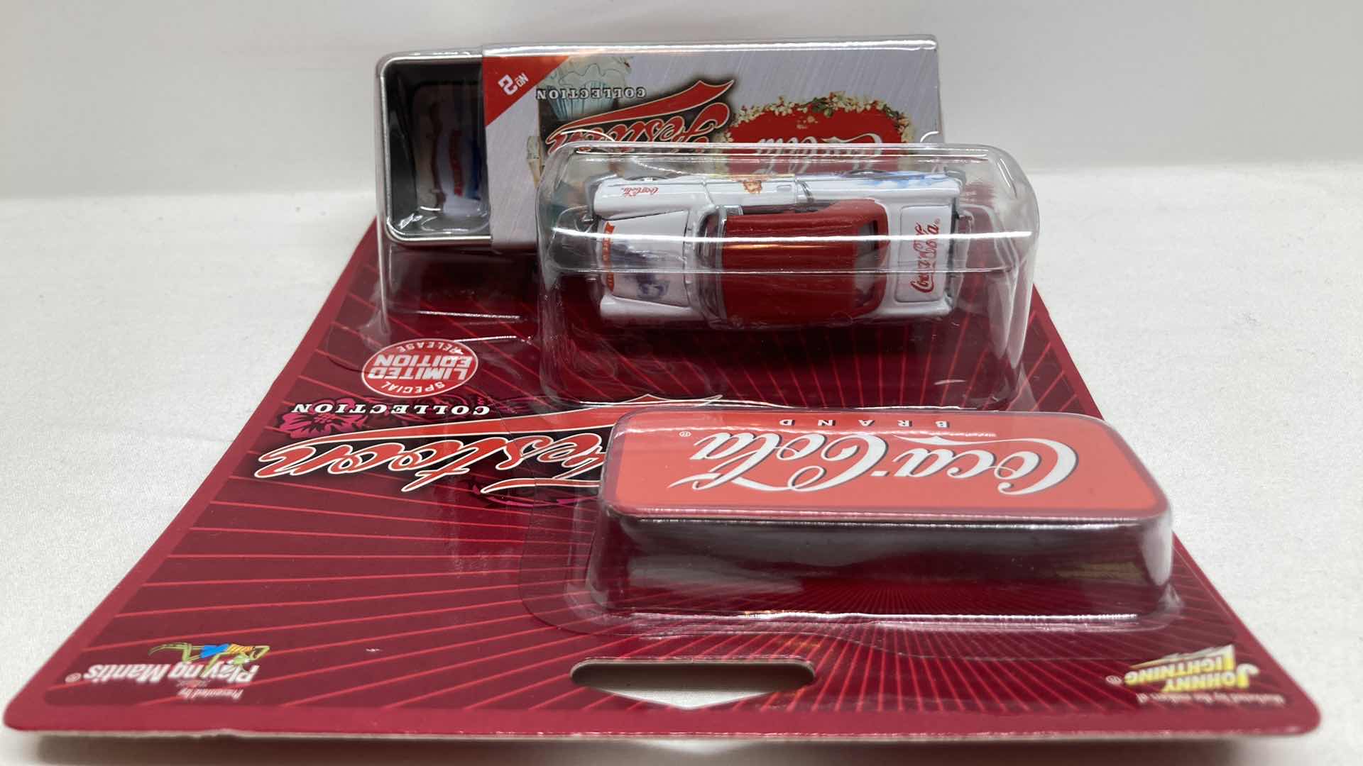 Photo 1 of JOHNNY LIGHTNING COCA-COLA FESTOON COLLECTION 1956 BEL AIR CONVERTIBLE CAR W TIN BOX