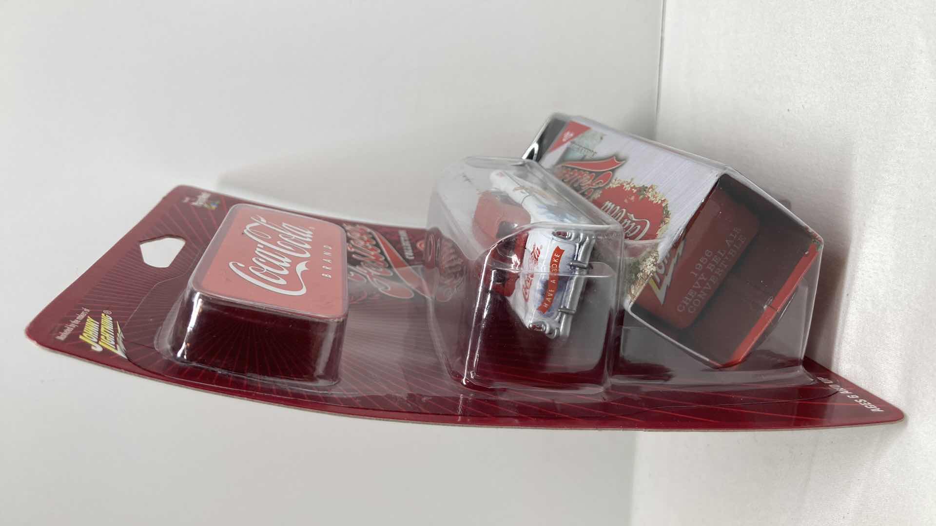 Photo 1 of JOHNNY LIGHTNING COCA-COLA FESTOON COLLECTION 1956 BEL AIR CONVERTIBLE CAR W TIN BOX