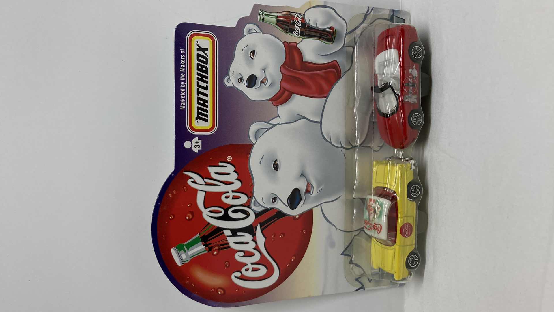 Photo 1 of MATCHBOX COCA-COLA DADS 1955 CHEVY BEL AIR & SONS 1998 CAMARO CARS (PACKAGING ERROR)