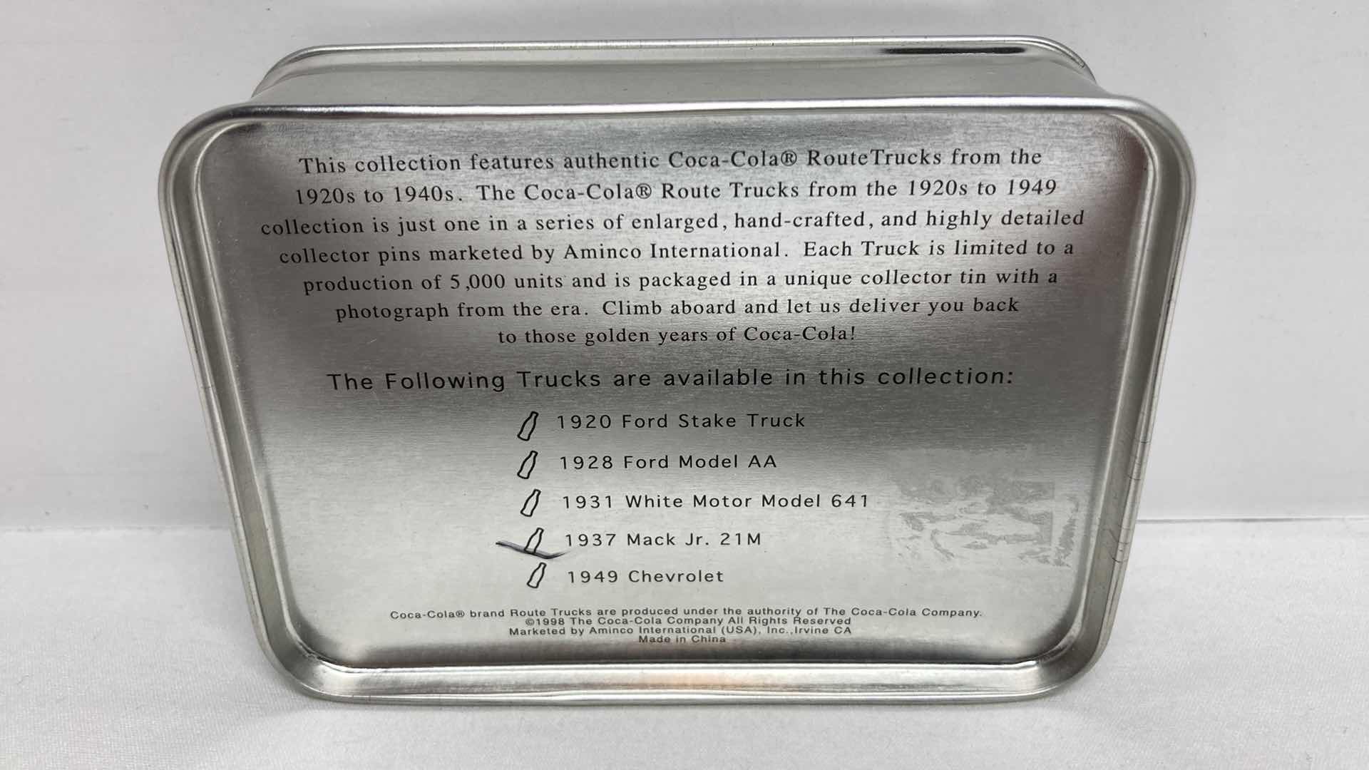 Photo 1 of COCA-COLA 1920-1949 ROUTE TRUCK COLLECTION PIN
