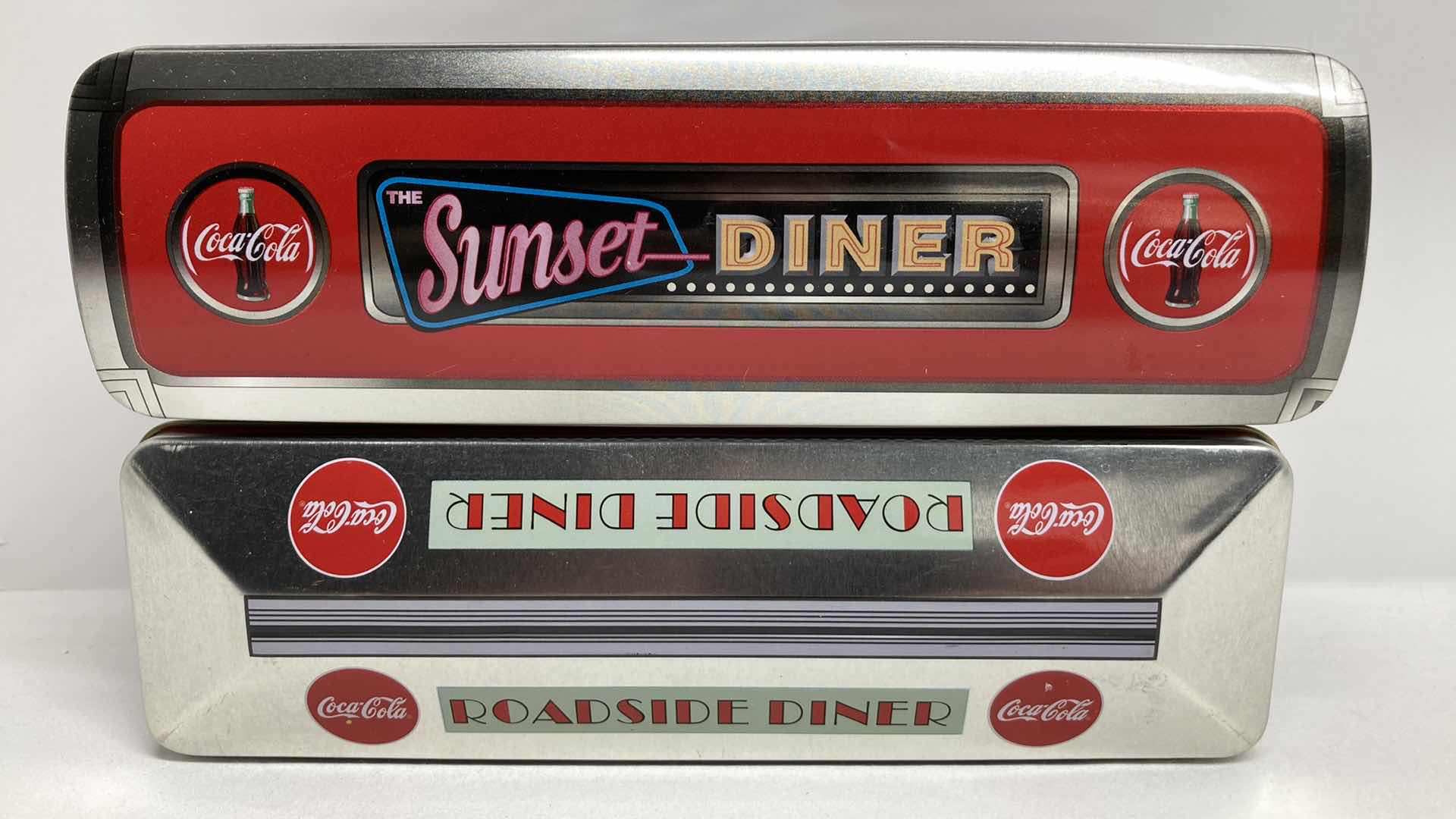 View 3 of COCA-COLA ROADSIDE DINER & SUNSET DINER TINS (2) 8.5” X 2.5” H4”