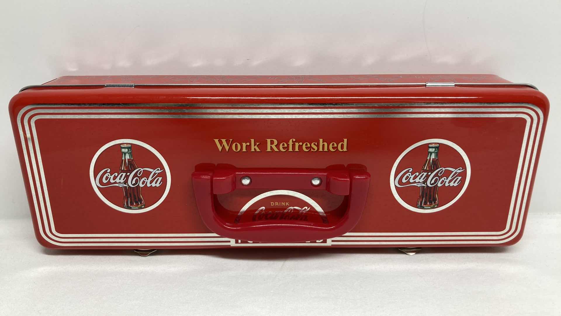 Photo 5 of COCA-COLA VINTAGE STYLE TOOL BOX 11.5” X 3.5” H2.5”