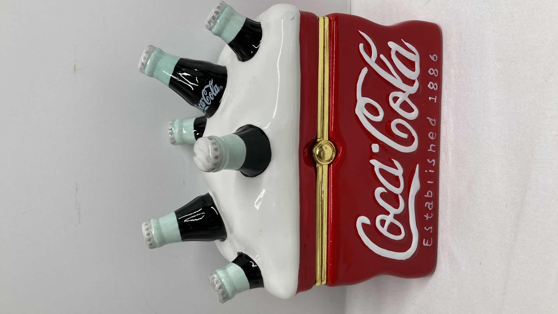Photo 1 of COCA-COLA CERAMIC HINGED BOX 5” X 3” H5.5”