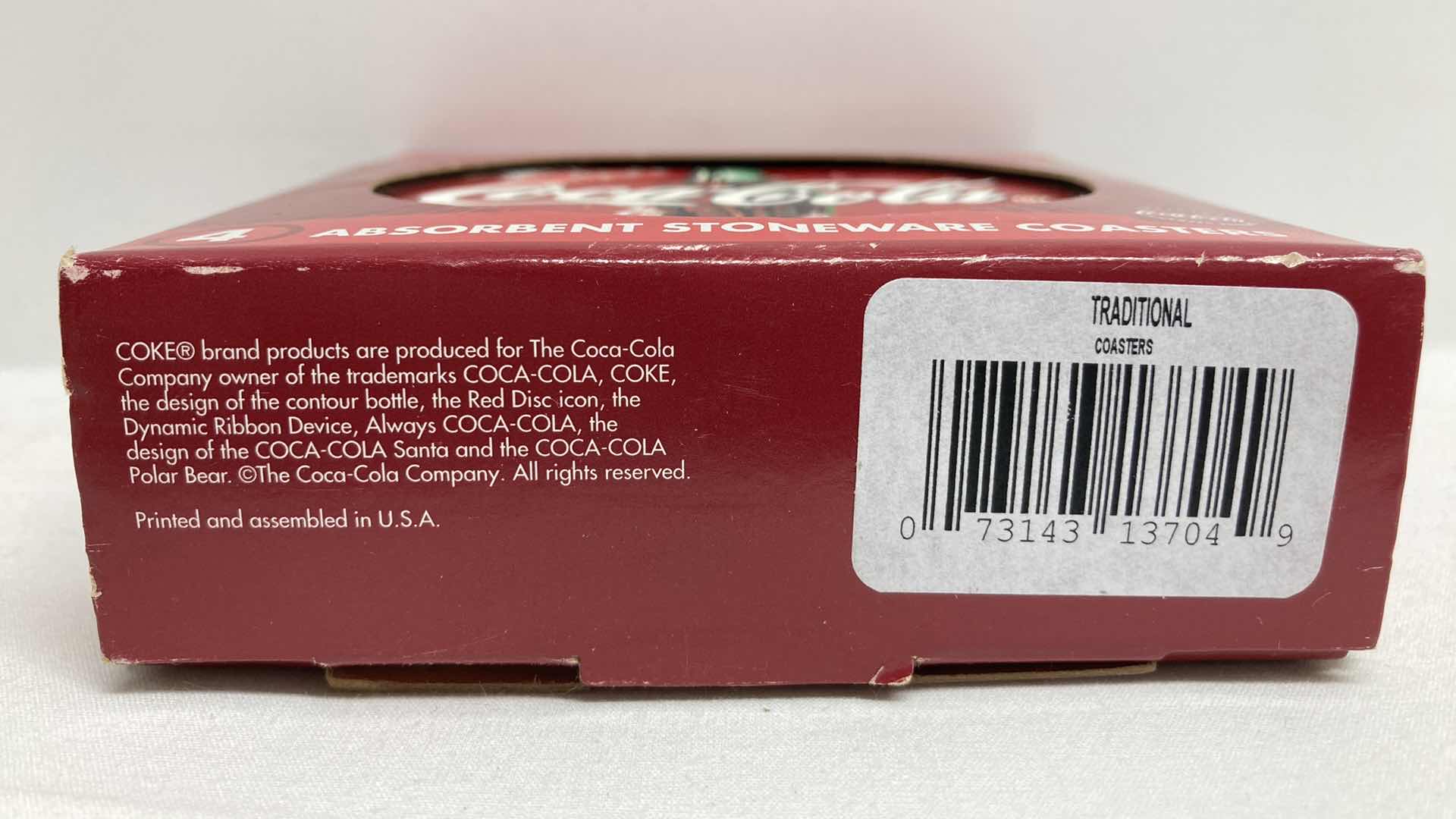 Photo 1 of COCA-COLA ABSORBENT STONEWARE W NATURAL CORK BACK COASTERS (4)