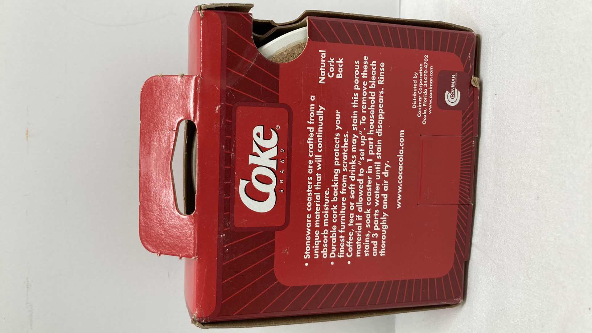 Photo 1 of COCA-COLA ABSORBENT STONEWARE W NATURAL CORK BACK COASTERS (4)