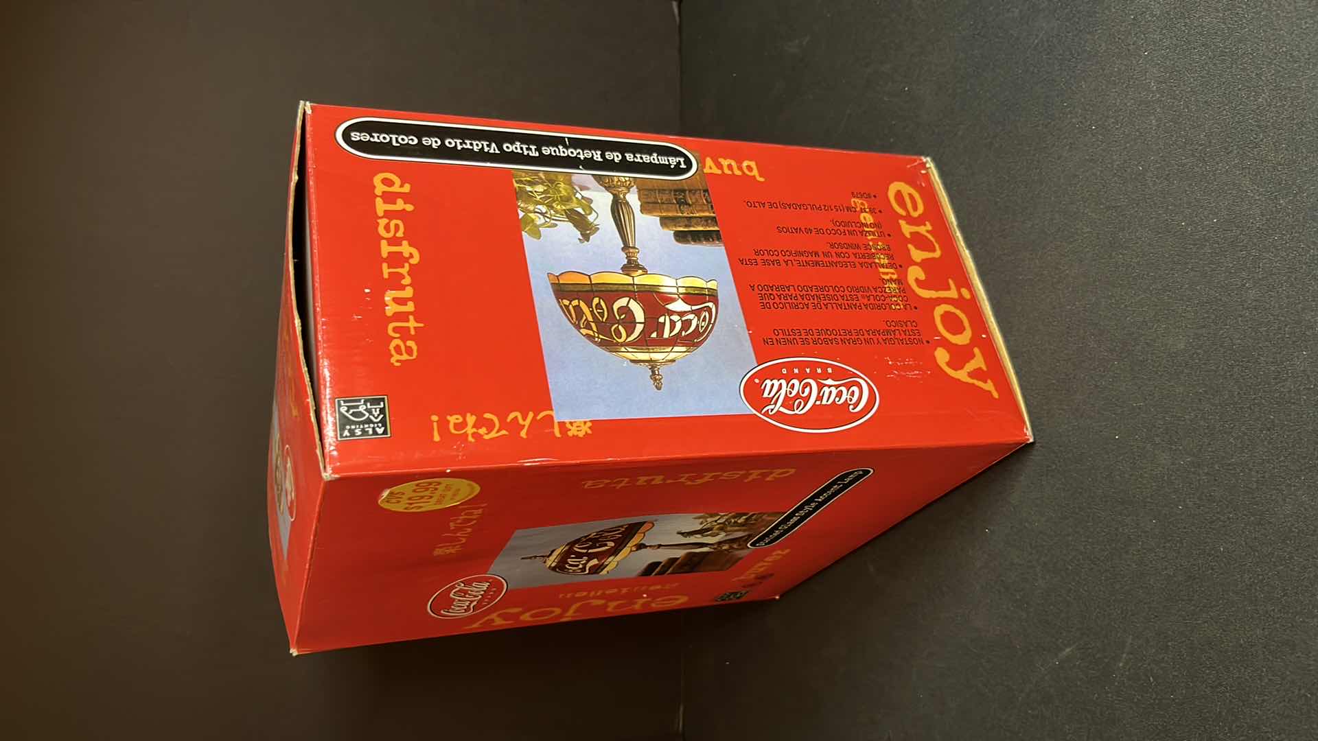 Photo 3 of NIB COCA-COLA STAINED GLASS STYLE ACCENT LAMP 15.5”H, 2000 (STOCK #D679)