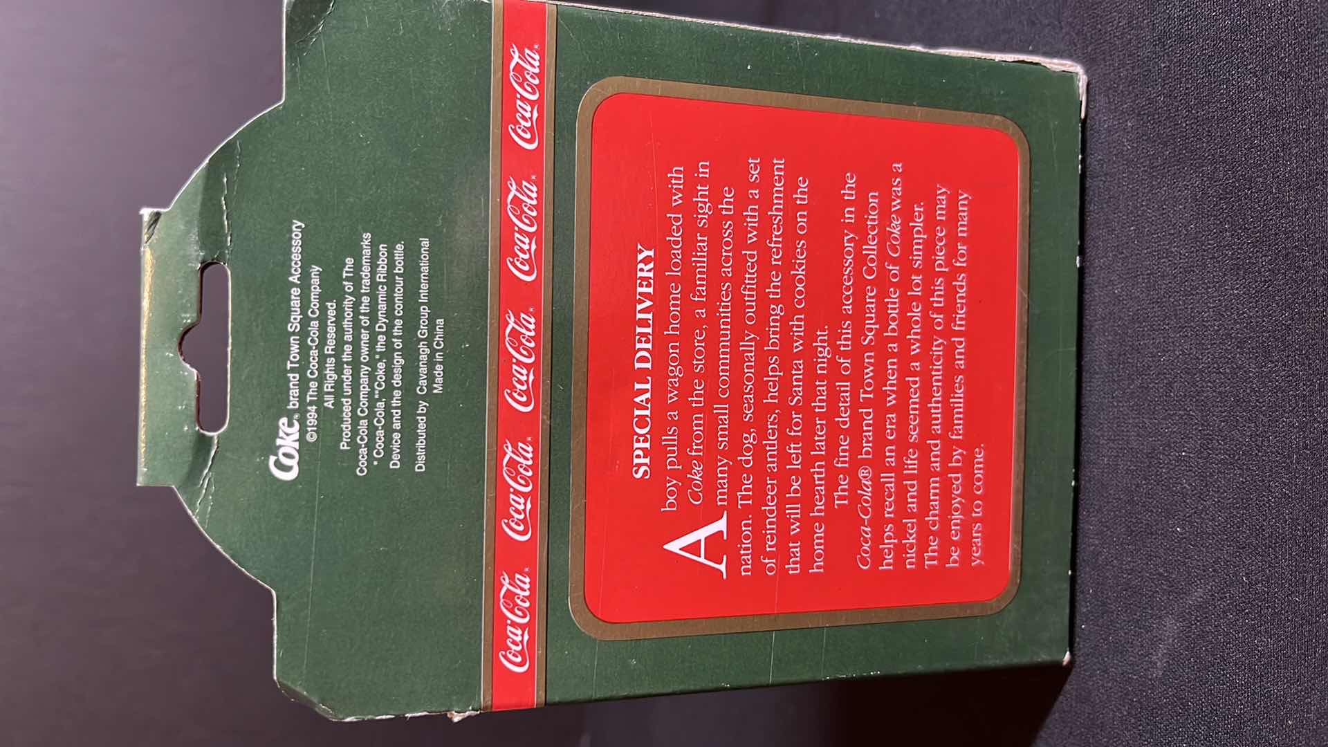 Photo 1 of COCA-COLA CHRISTMAS ORNAMENTS, TOWN SQUARE COLLECTION SPECIAL DELIVERY 1994 (ITEM #64326), TRIM A TREE ILLUMINATED ORNAMENT 2003 (ITEM #CA079912)