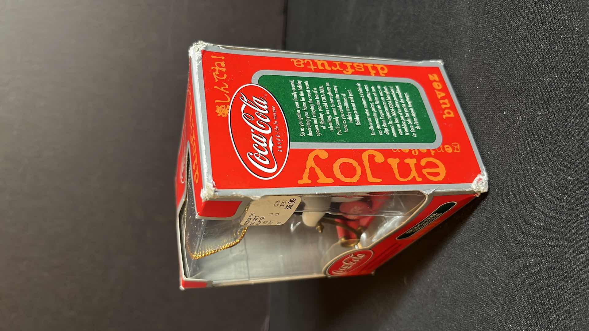 Photo 1 of COCA-COLA TRIM A TREE COLLECTION SLEDDING BEAR W SODA BOTTLE CHRISTMAS ORNAMENT & JUKE BOX W PENGUIN ORNAMENT