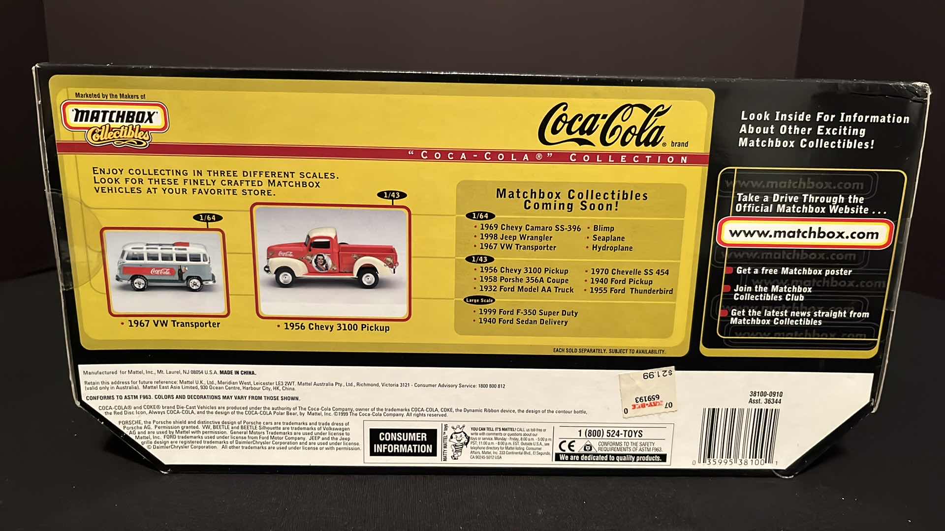Photo 1 of MATCHBOX COLLECTIBLES COCA-COLA COLLECTION DIE-CAST METAL 1999 VOLKSWAGEN BEETLE, 1999