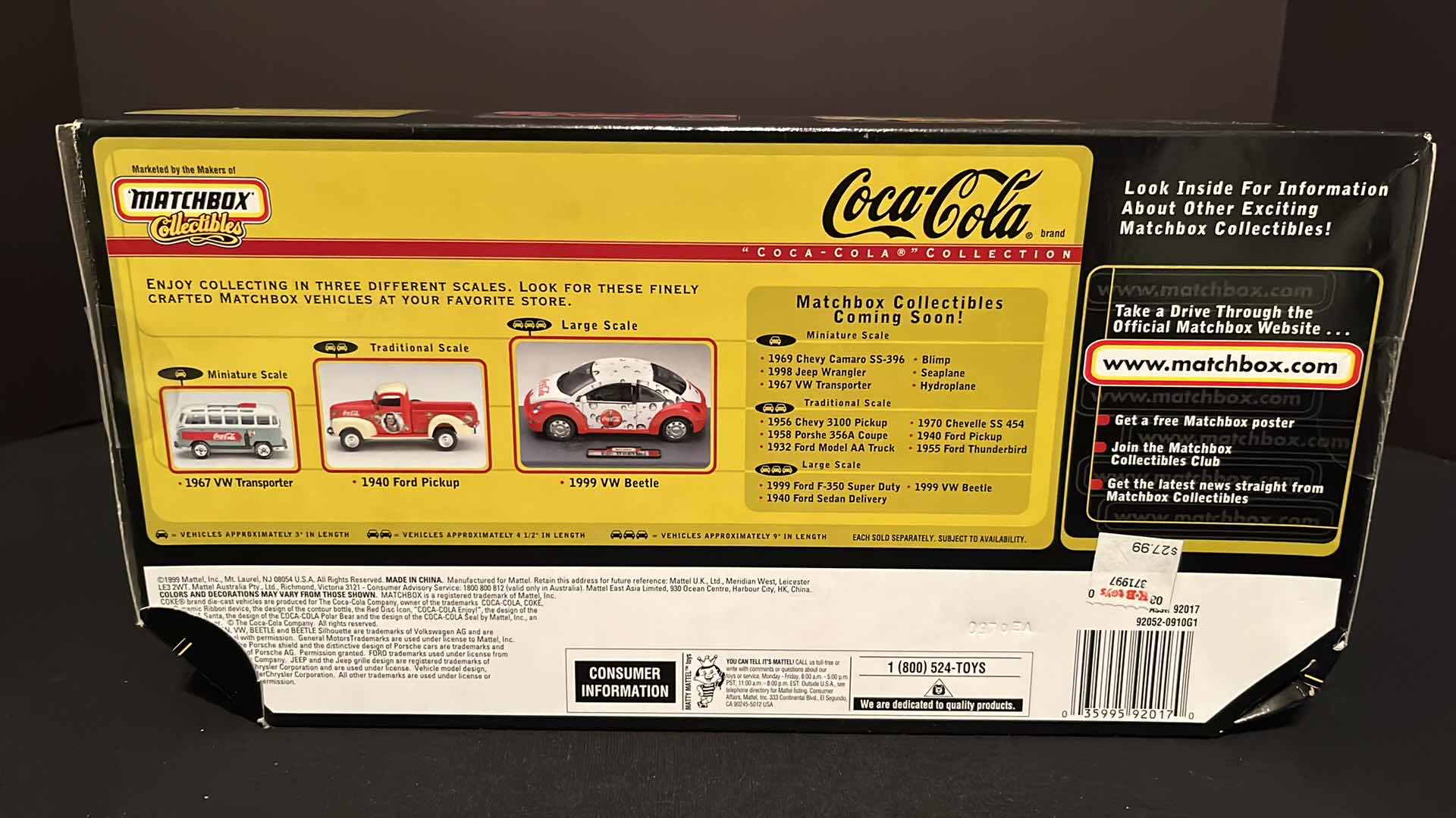 Photo 5 of MATCHBOX COLLECTIBLES COCA-COLA COLLECTION DIE-CAST METAL 1999 VOLKSWAGEN BEETLE, 1999