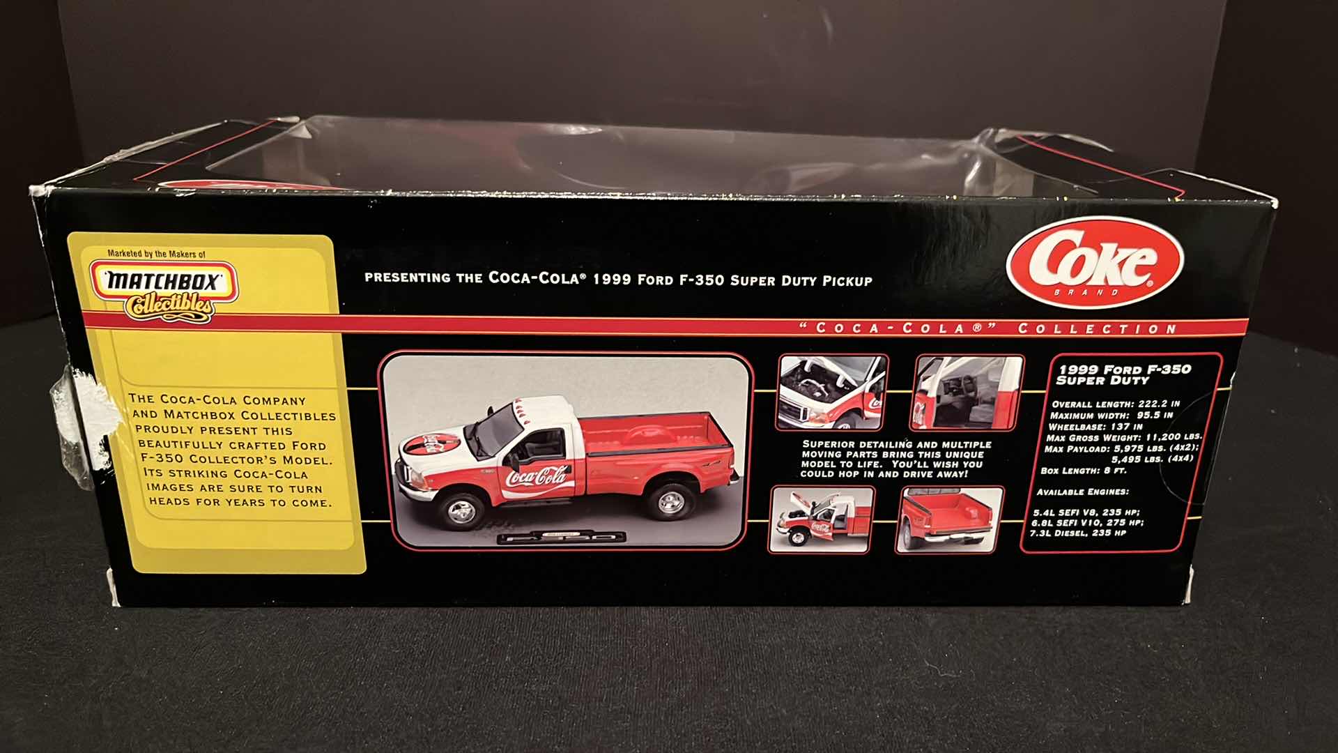 Photo 1 of MATCHBOX COLLECTIBLES COCA-COLA COLLECTION DIE-CAST METAL 1999 GORD F-350 SUPER DUTY PICK UP TRUCK, 1999