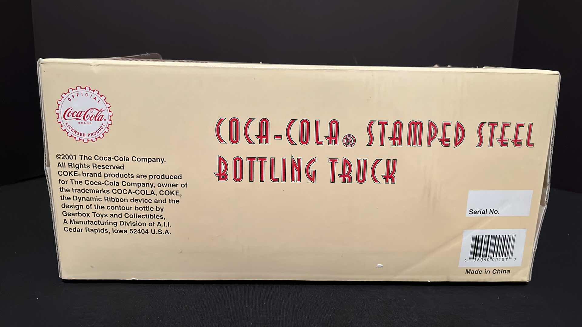 Photo 1 of GEARBOX TOYS AND COLLECTIBLES COCA-COLA 1930’S STAMPED STEEL BOTTLING TRUCK, 2001 (ITEM #00101)