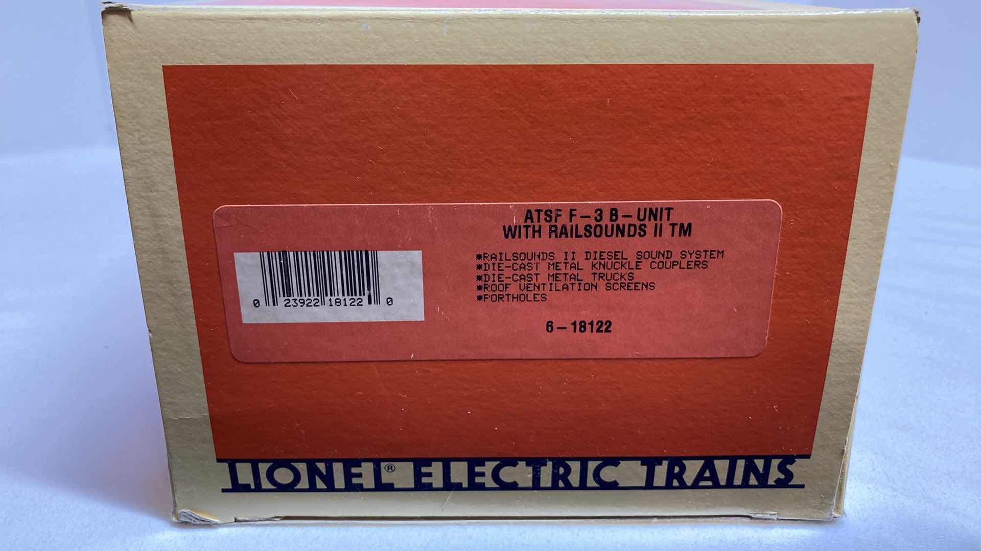 Photo 1 of LIONEL ELECTRIC TRAINS ATSF F-3 B-UNIT W RAILSOUNDS II TM TRAIN CAR 6-18122