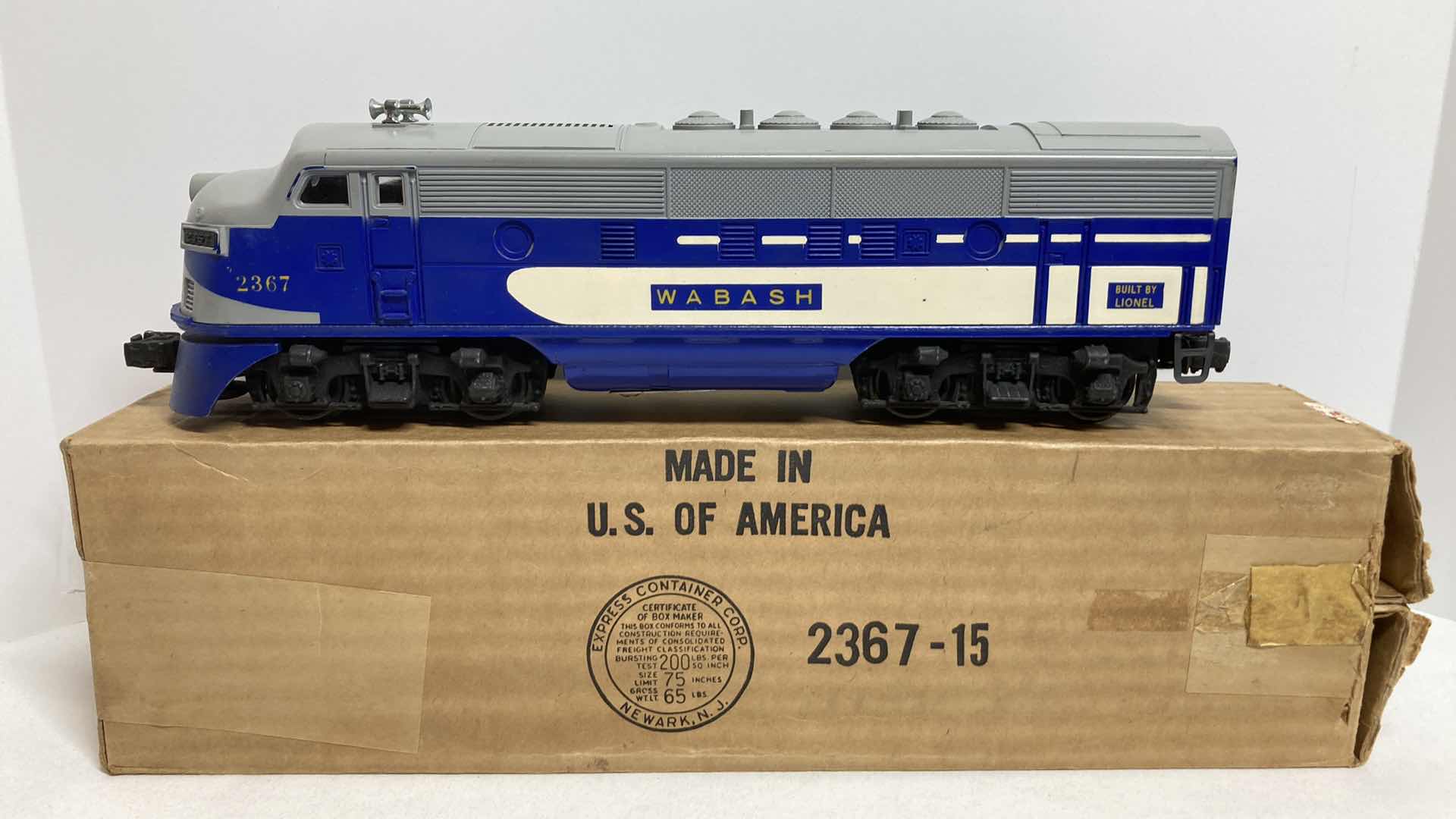 Photo 1 of LIONEL ELECTRIC TRAINS WABASH LOCOMOTIVE NO.2367P