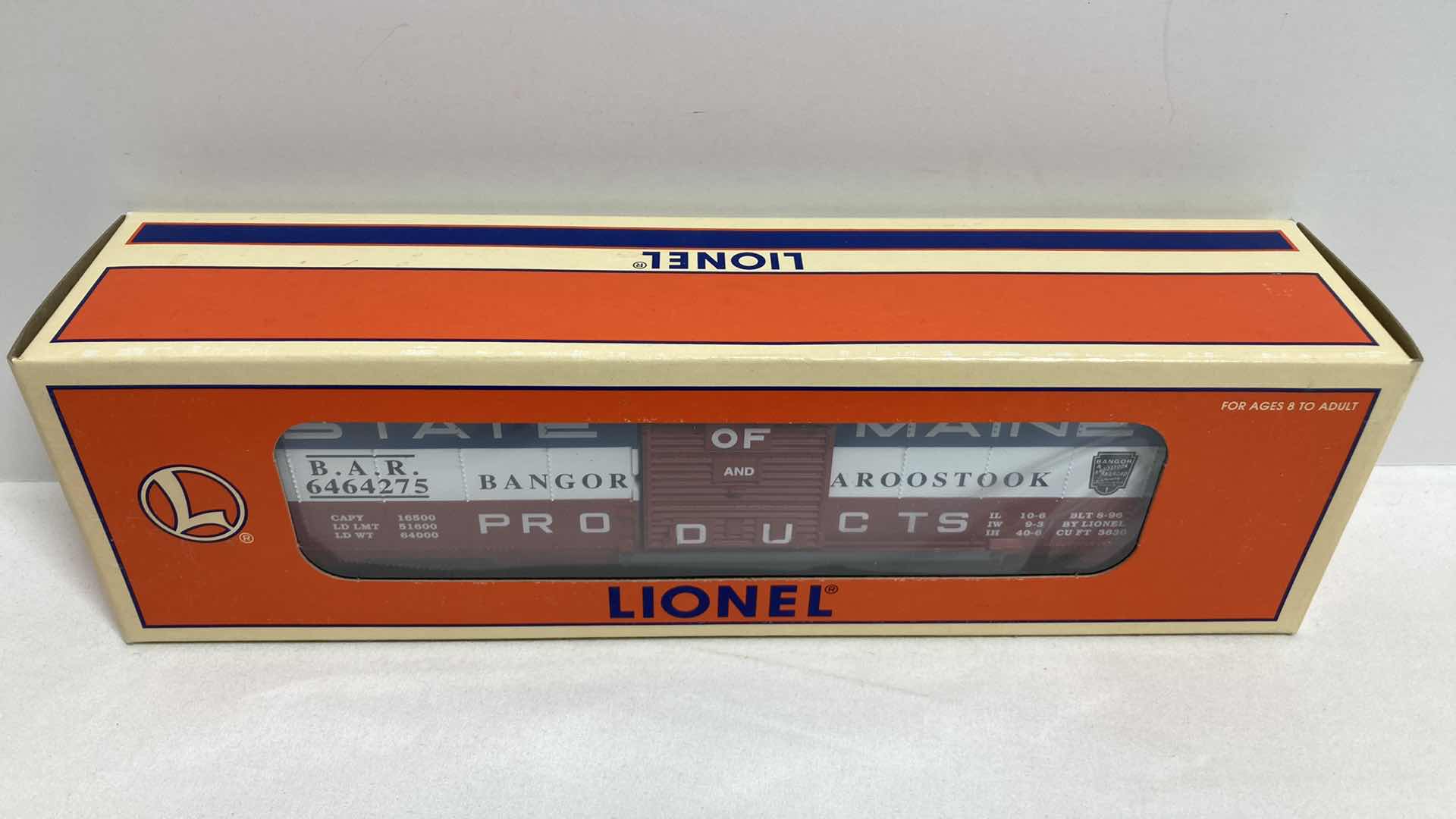 Photo 1 of LIONEL ELECTRIC TRAINS 6464-275 BANGOR AND AROOSTOOK STATE OF MAINE 6-19285 BOX CAR