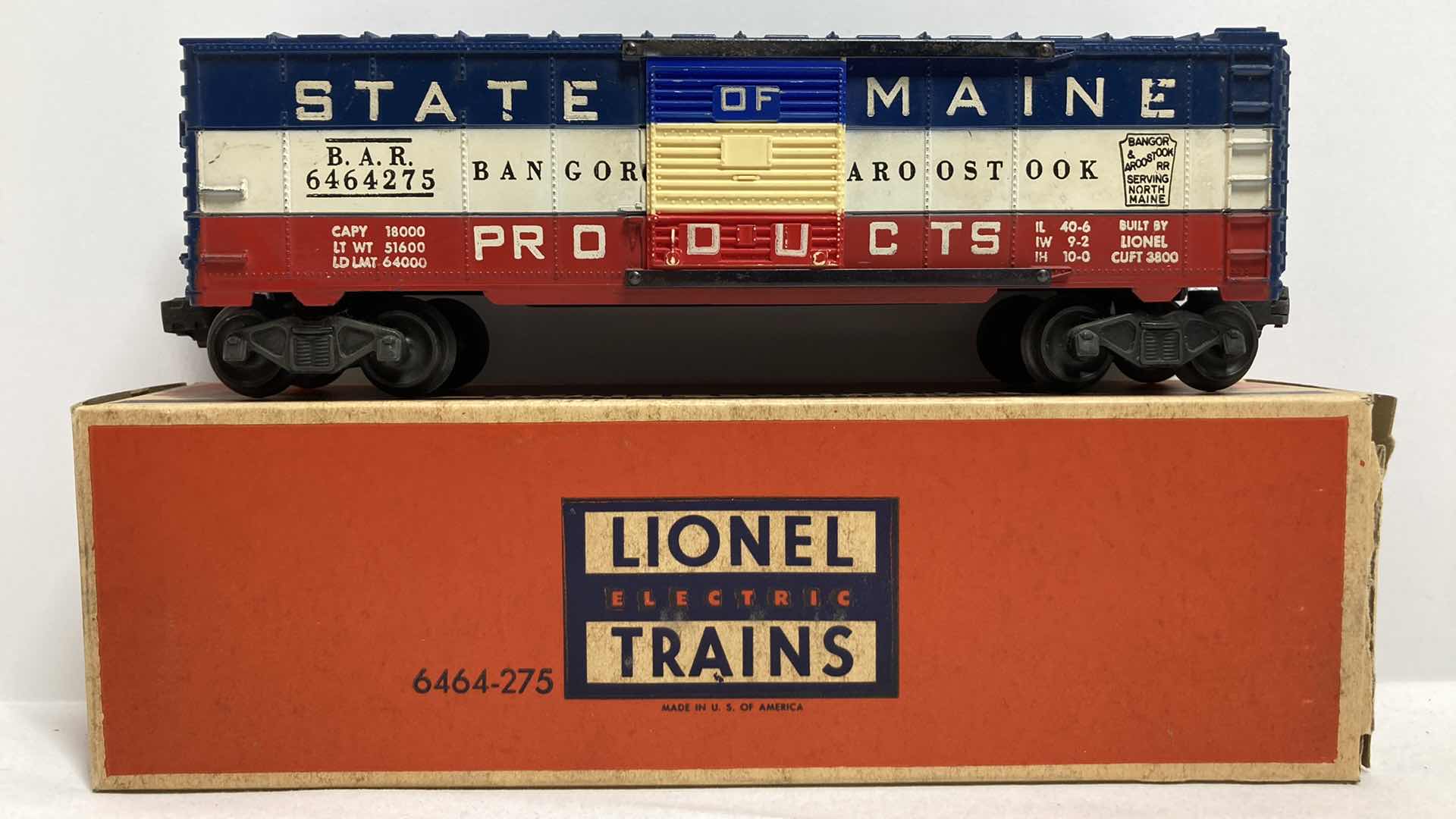 Photo 1 of LIONEL ELECTRIC TRAINS B.A.R. CAR 6464-275