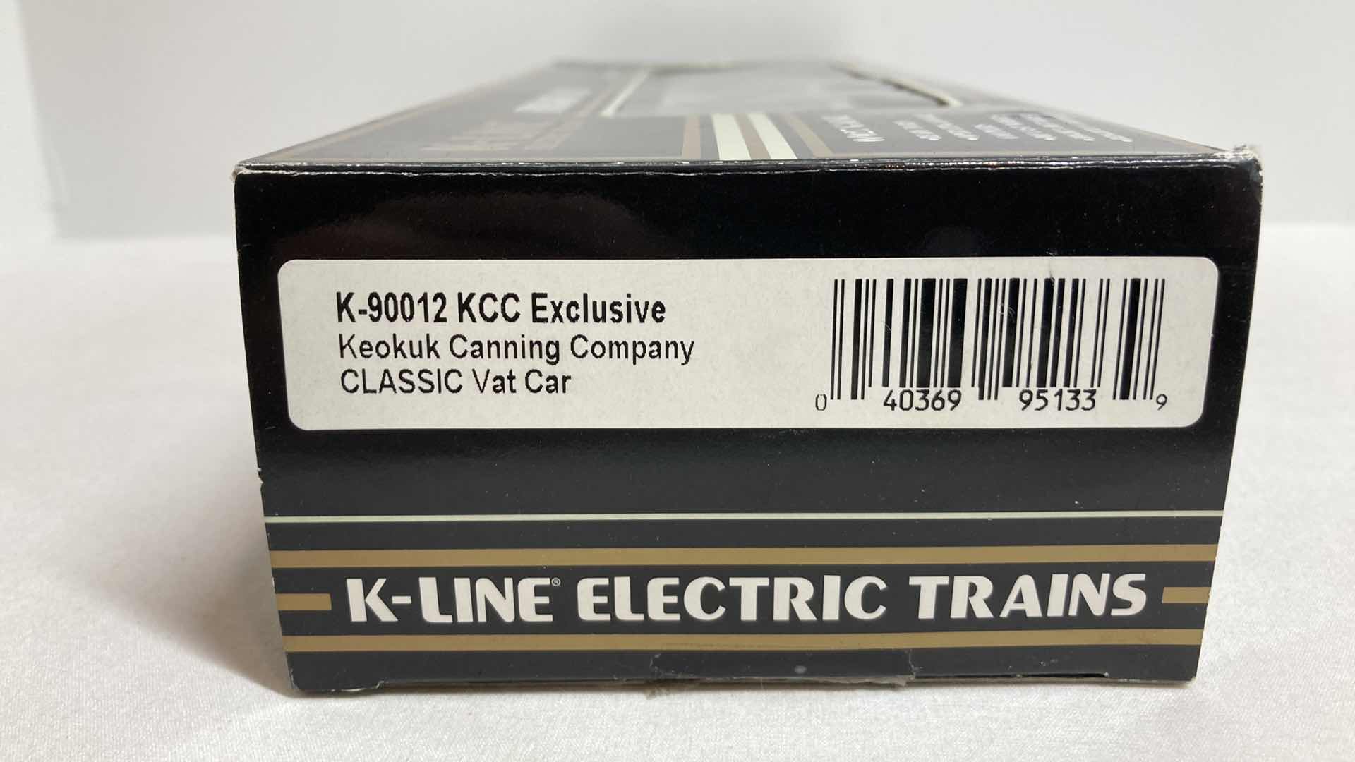 Photo 1 of K LINE ELECTRIC TRAINS KEOKUK CANNING COMPANY CLASSIC VAT CAR K-90012