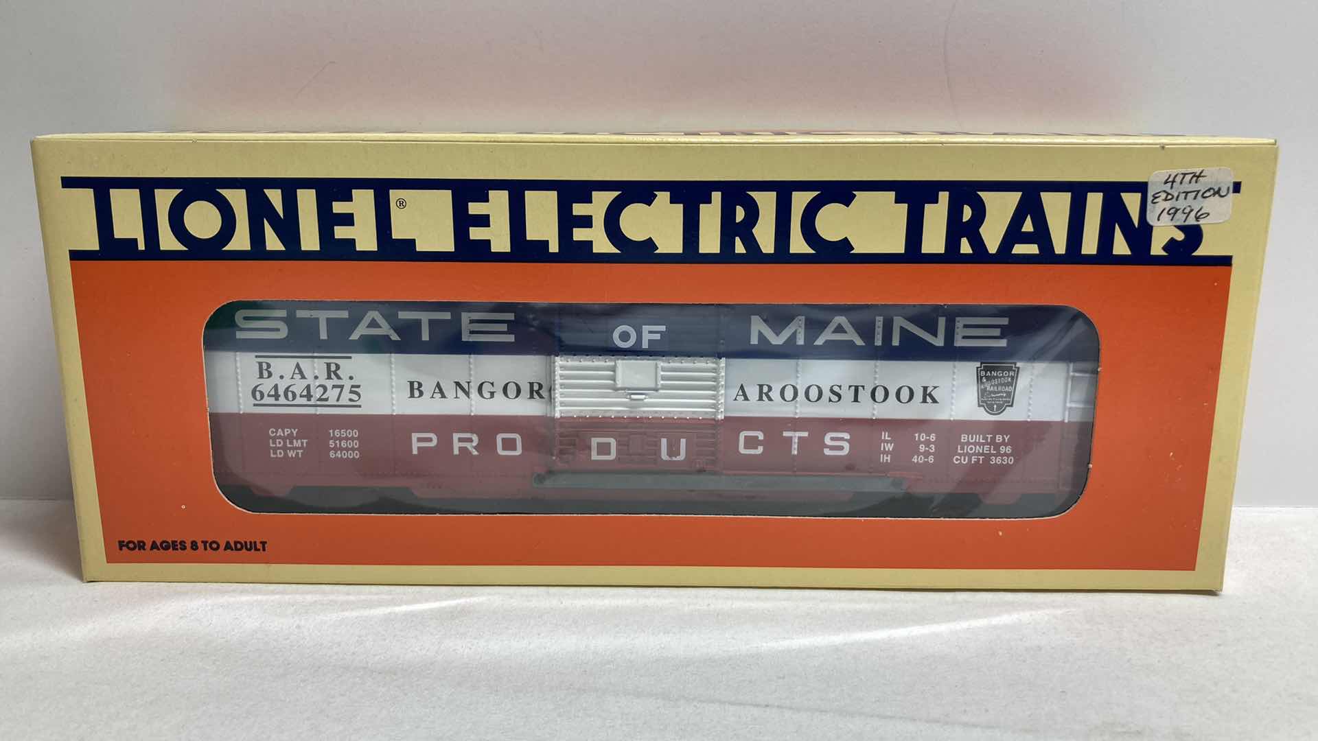 Photo 1 of LIONEL ELECTRIC TRAINS STATE OF MAINE BOX CAR 6-19273