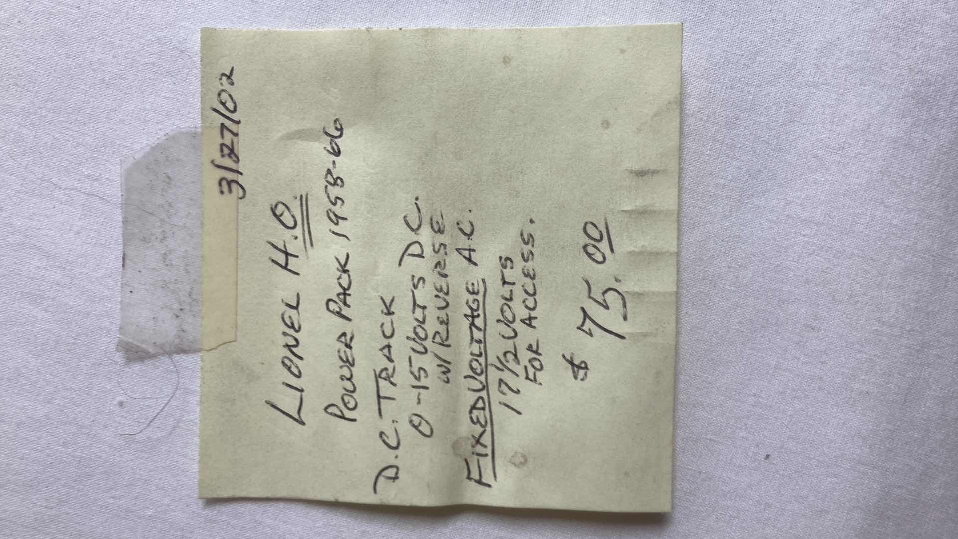 Photo 1 of LIONEL 90 WATT MULTI VOLT POWER PACK TOY TRANSFORMER TYPE 0100