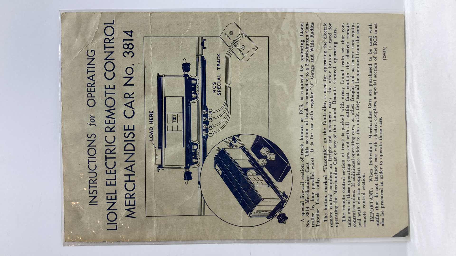 Photo 1 of LIONEL PREWAR MERCHANDISE CAR 3814 W CRATES & INSTRUCTIONS