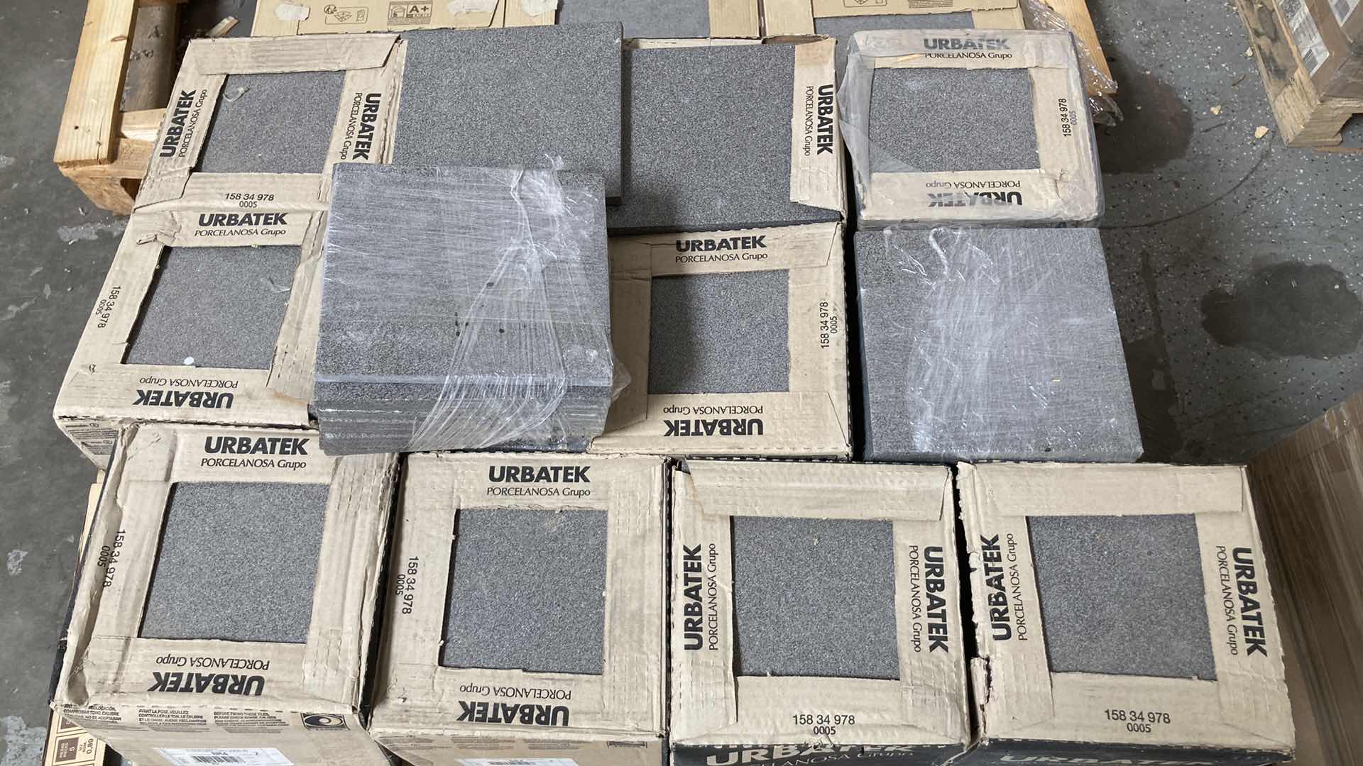 Photo 1 of URBATEK DARK GREY CERAMIC TILE B4M APPROX 180PC 7.75” X 7.75” H15/32”