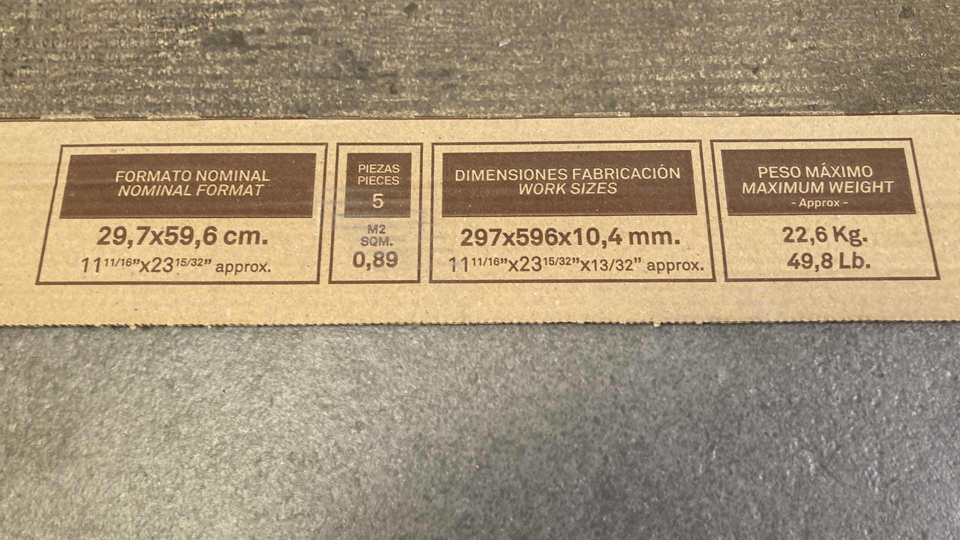 Photo 1 of URBATEK PORCELANOSA GRUPO FOSSIL GREY NATURE CERAMIC TILE APPROX 48PC 23.5” X 11.75”