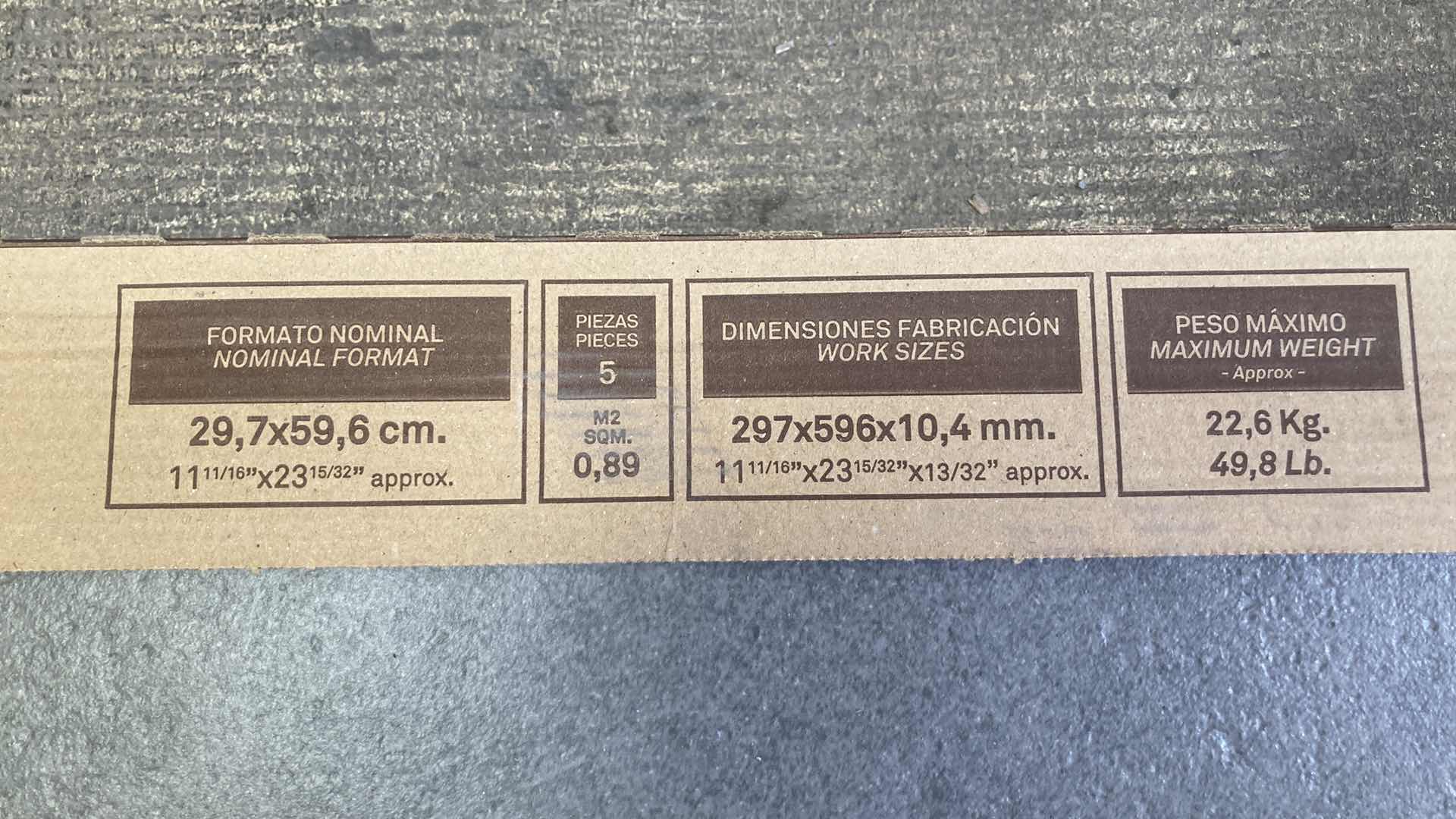 Photo 1 of URBATEK PORCELANOSA GRUPO FOSSIL GREY NATURE CERAMIC TILE APPROX 48PC 23.5” X 11.75”