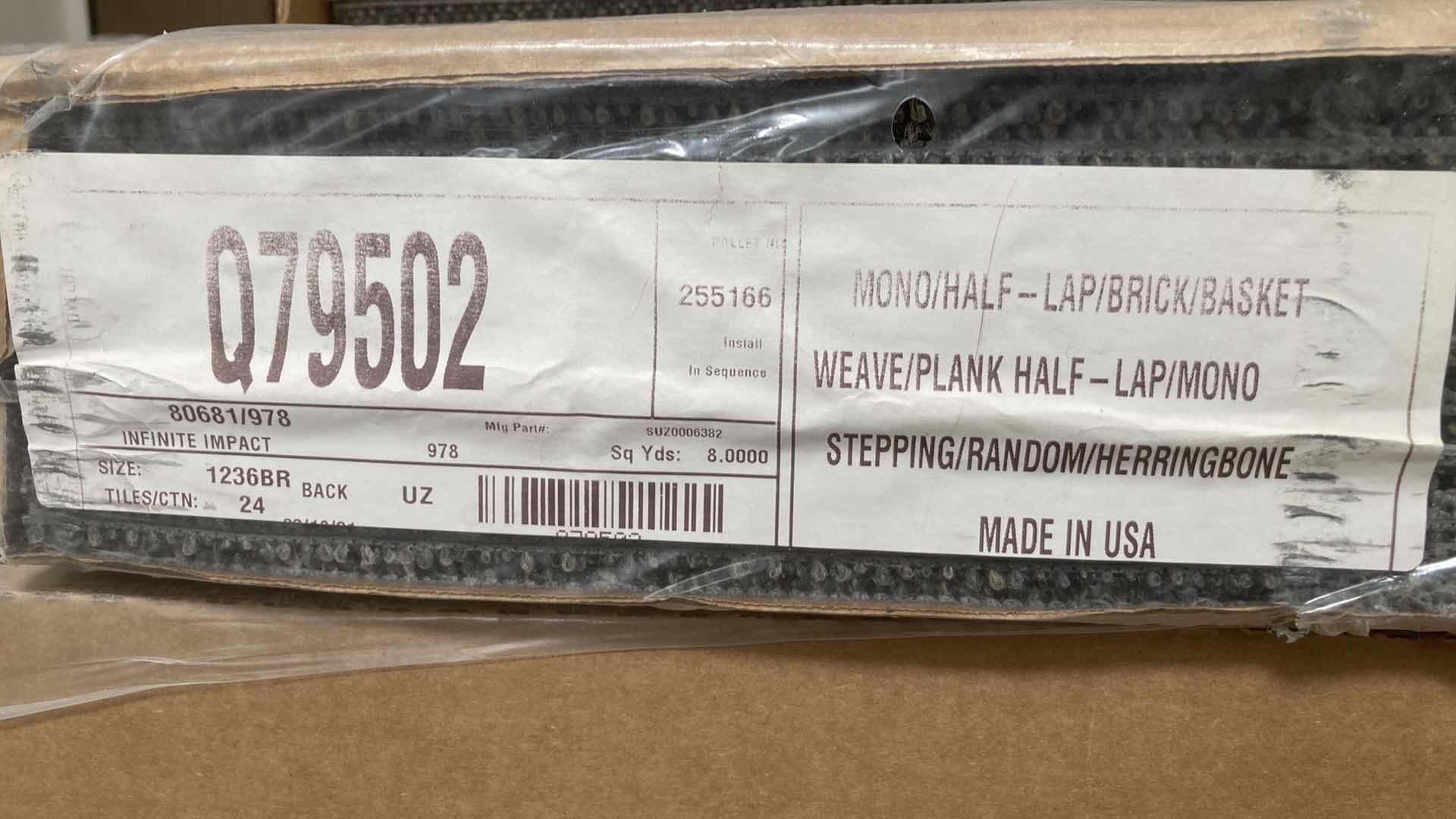 Photo 1 of RANDOM HERRINGBONE WEAVE CARPET TILES Q79502 APPROX 120PCS 36” X 12”