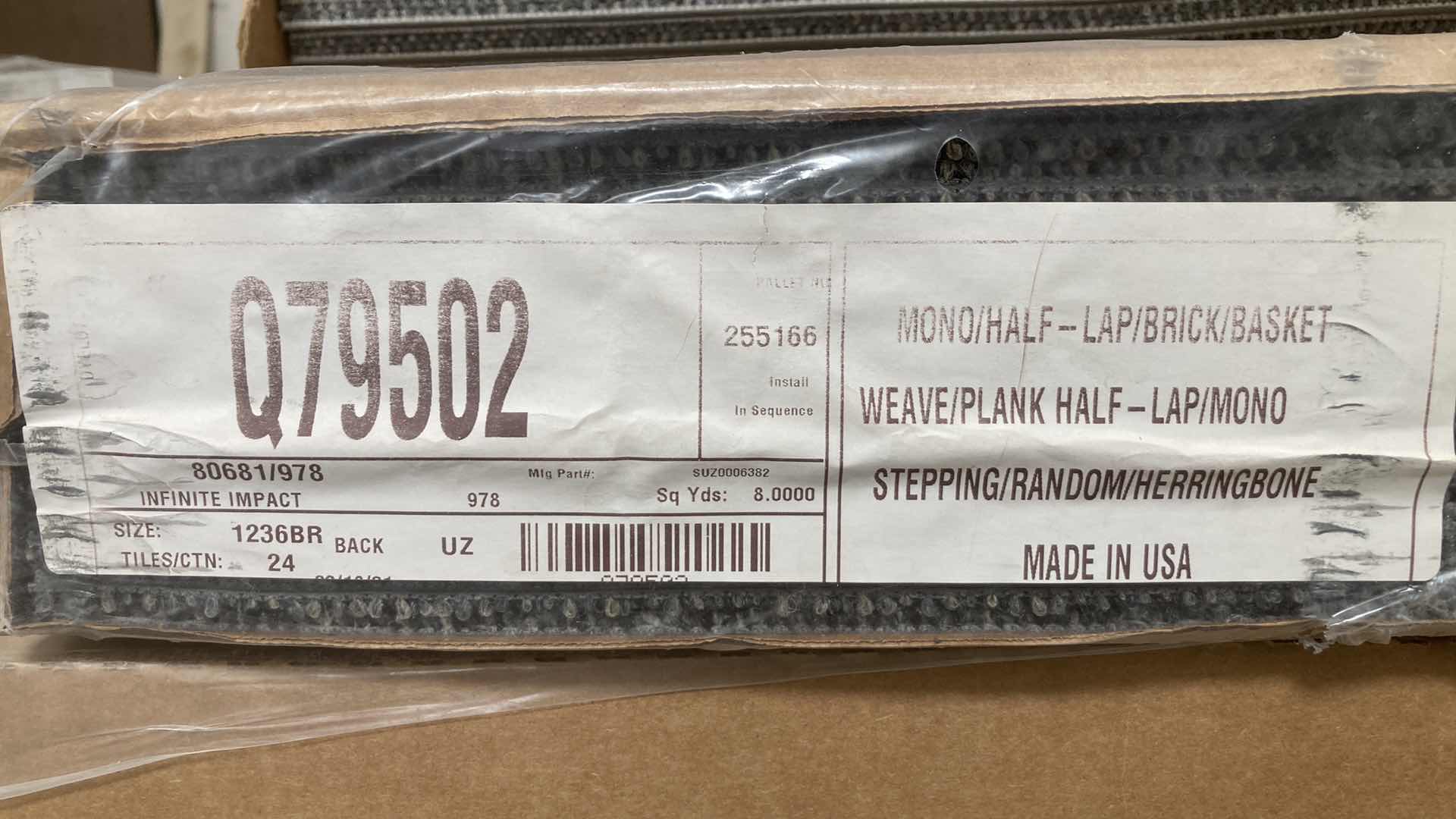 Photo 1 of RANDOM HERRINGBONE WEAVE CARPET TILES Q79502 APPROX 120PCS 36” X 12”