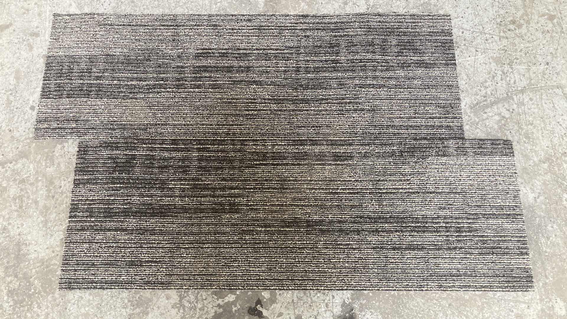 Photo 1 of RANDOM HERRINGBONE WEAVE CARPET TILES Q79502 APPROX 120PCS 36” X 12”