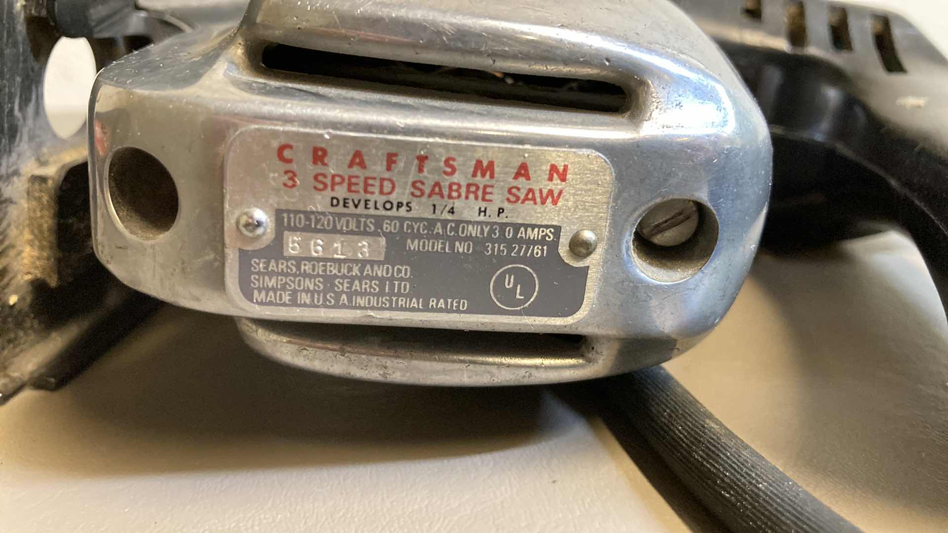 Photo 8 of CRAFTSMAN 5/8” SABRE SAW MODEL 31510700 & CRAFTSMAN 3 SPEED SABRE SAW MODEL 31527761