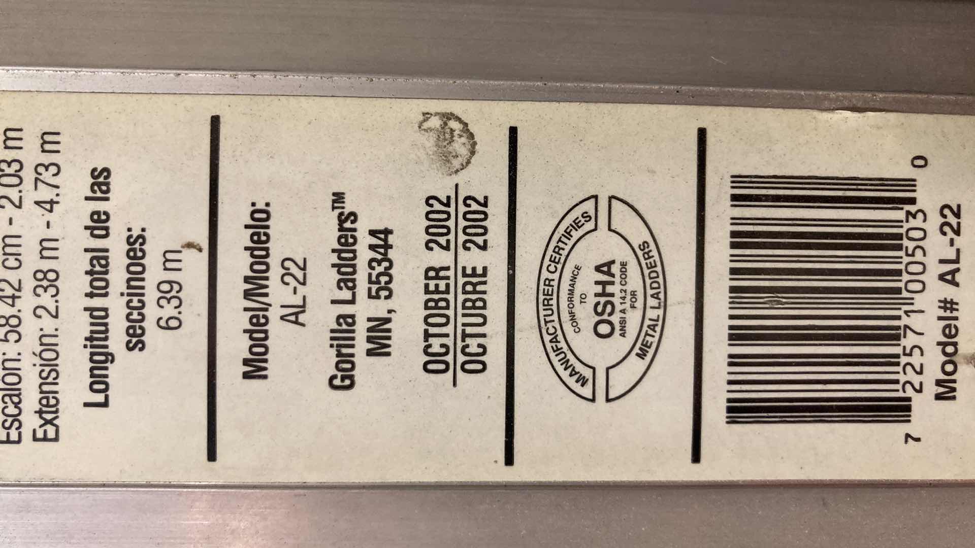 Photo 1 of GORILLA LADDERS 4 IN 1 LADDER MODEL AL22