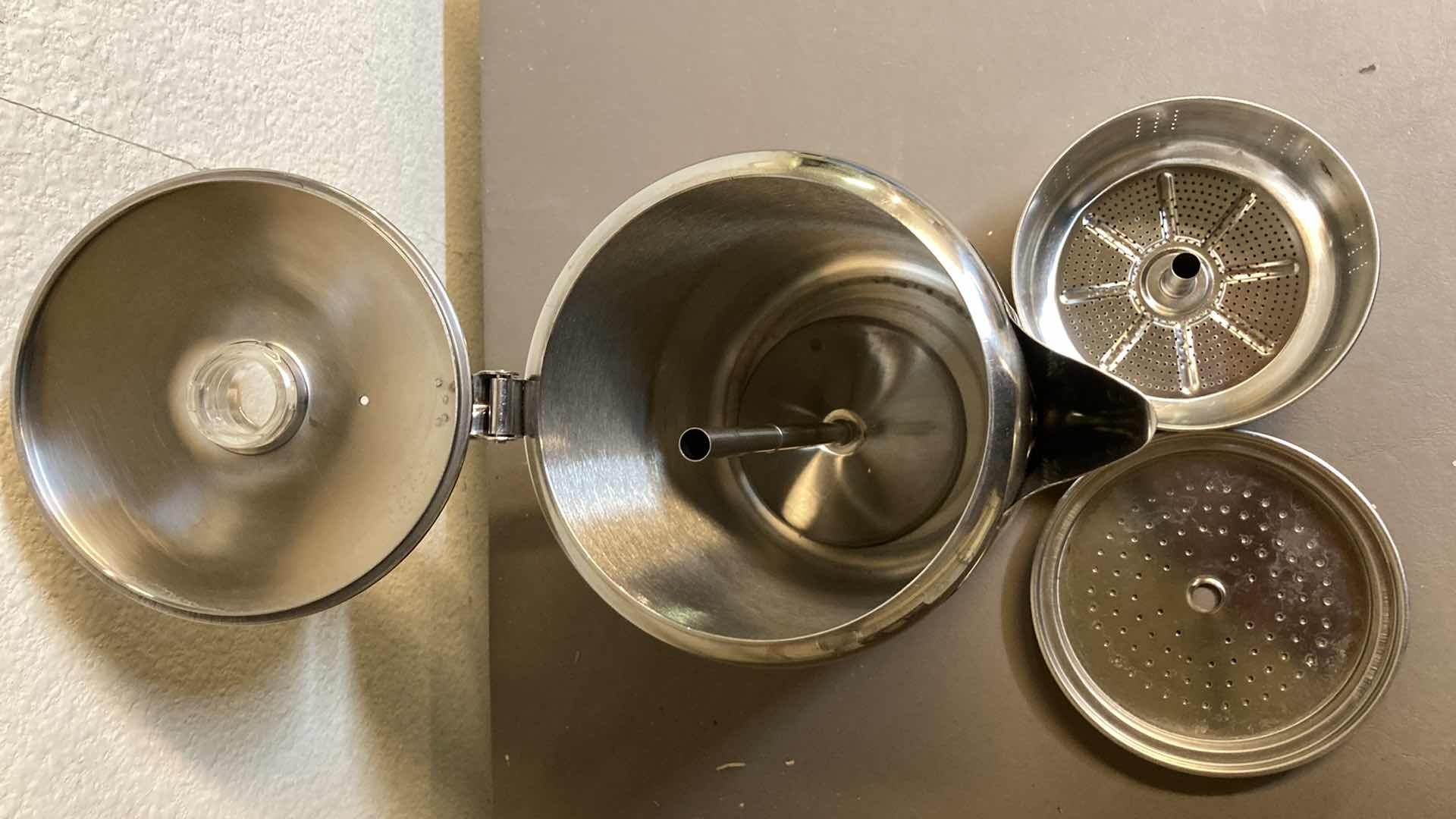 Photo 1 of GLACIER CALBELAS STAINLESS STEEL 12 CUP PERCOLATOR